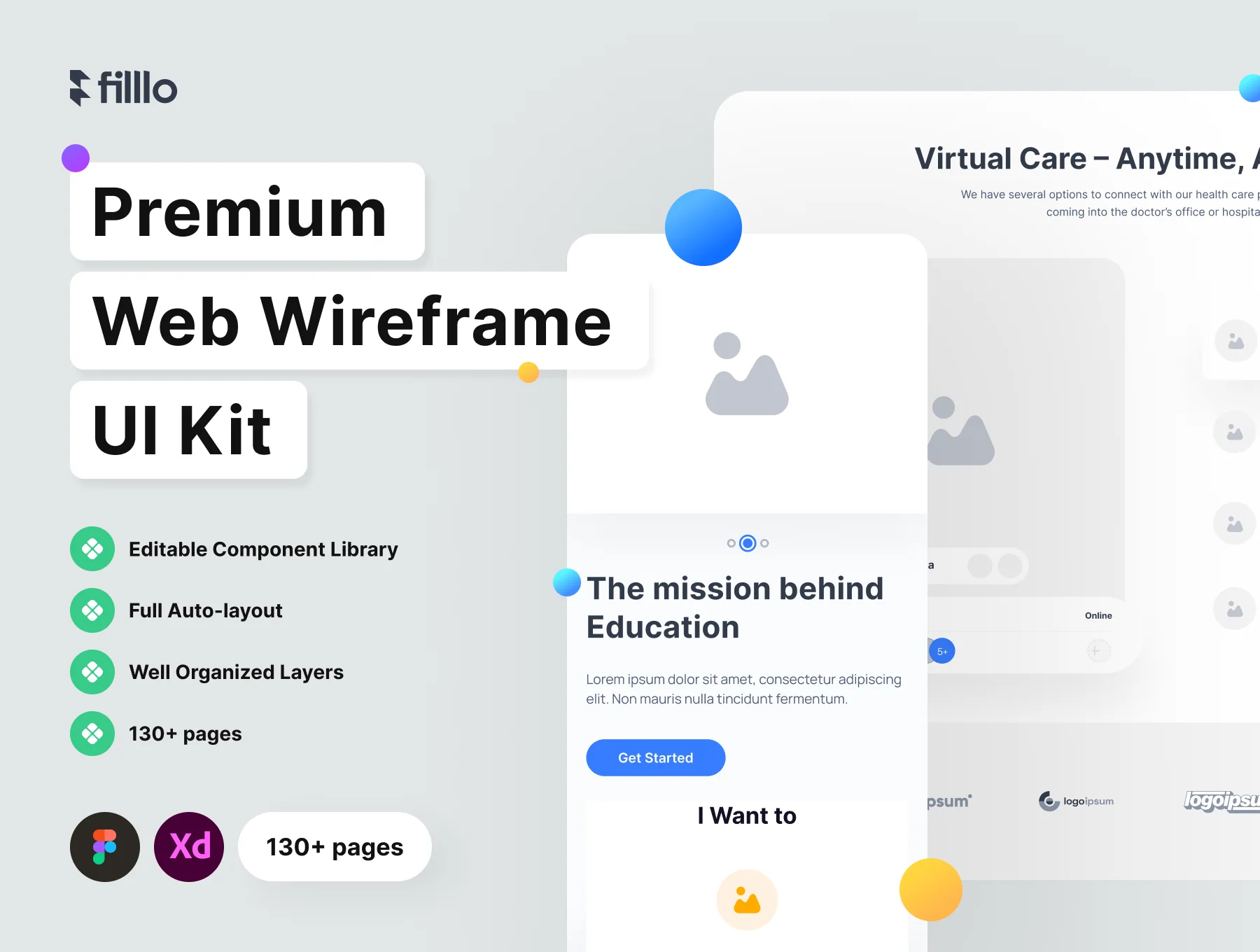Filllo Web Wireframe UI Kit
