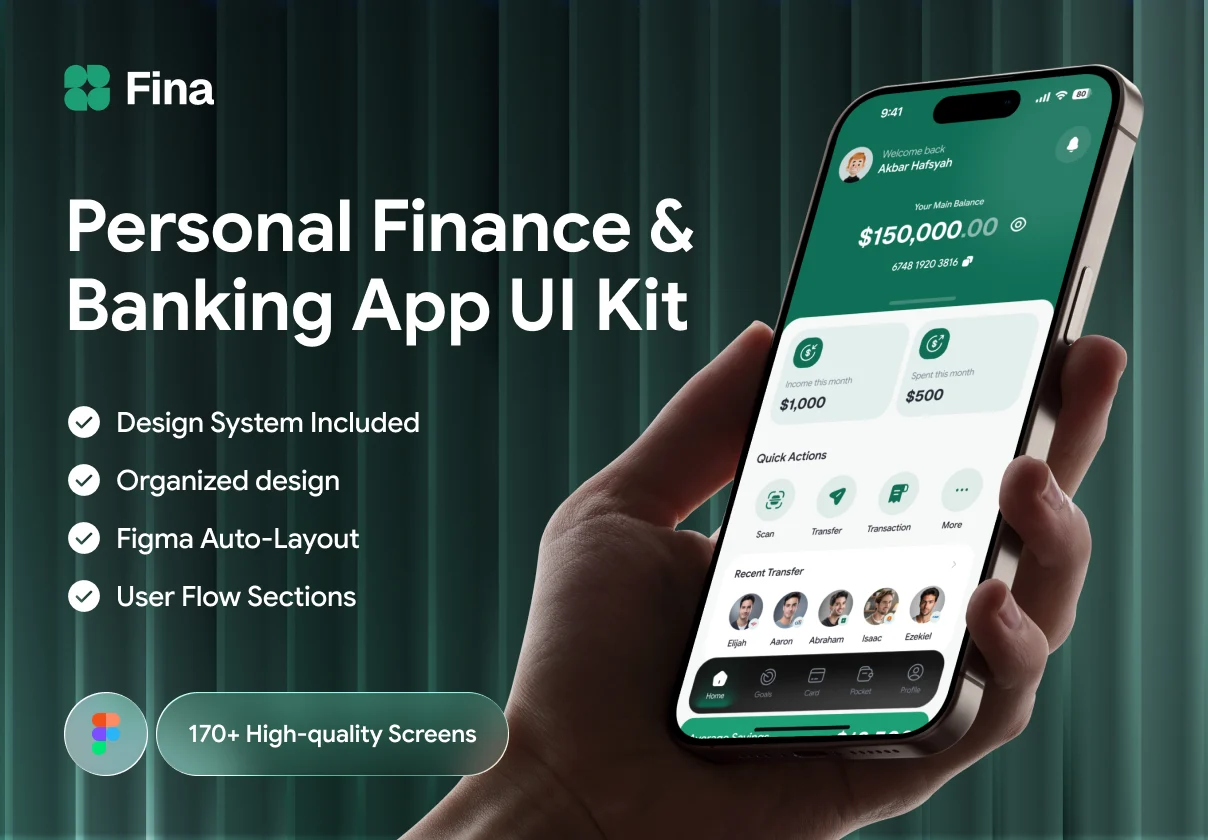 FINA - Personal Finance & Banking App UI Kit