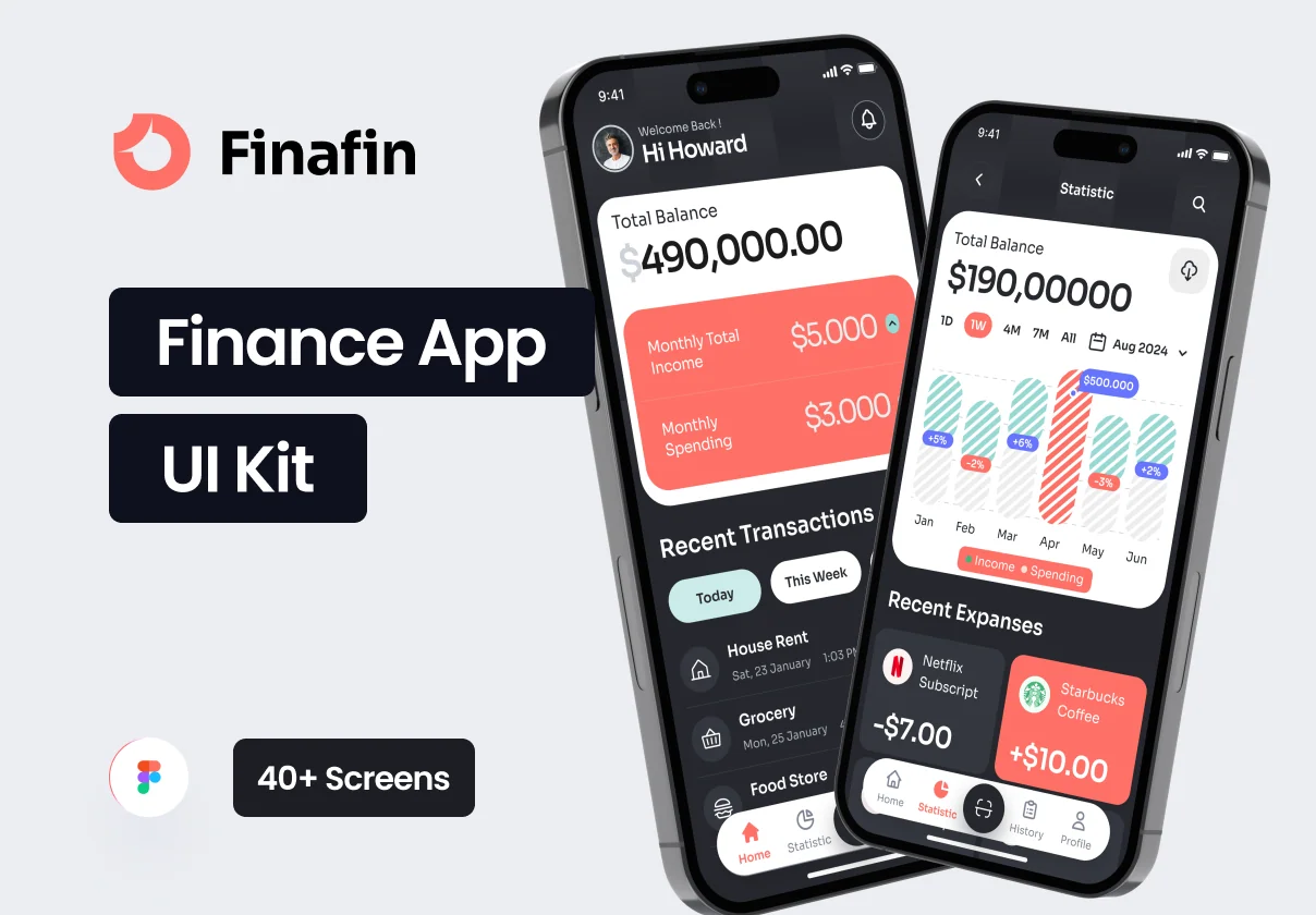 Finafin - Finance & Digital Payment App UI Kit