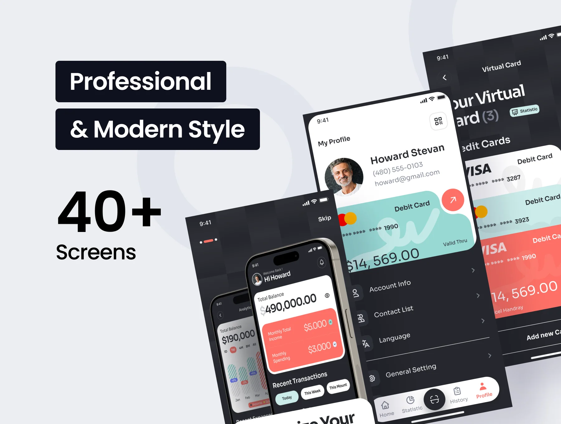 Finafin - Finance & Digital Payment App UI Kit