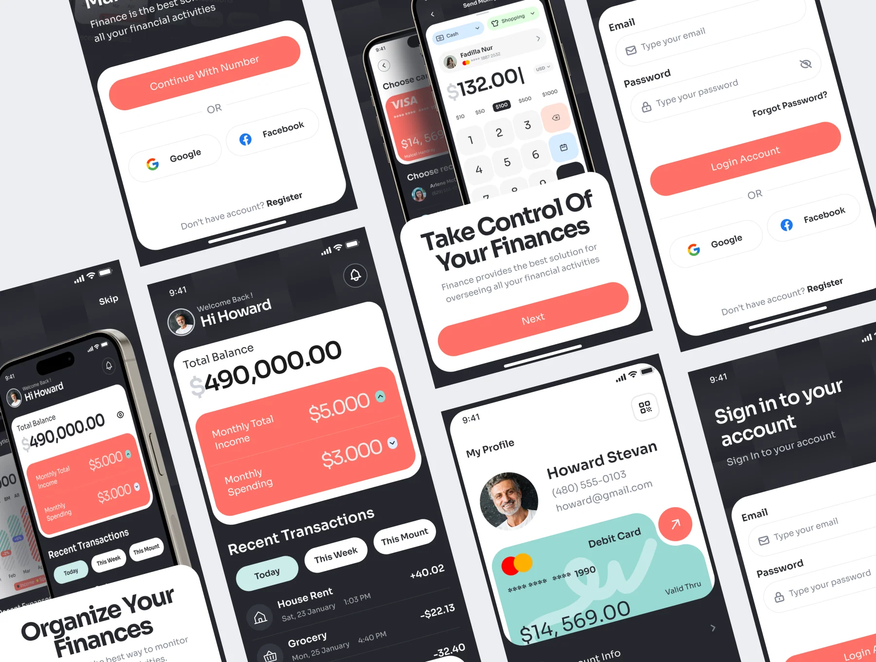 Finafin - Finance & Digital Payment App UI Kit 6