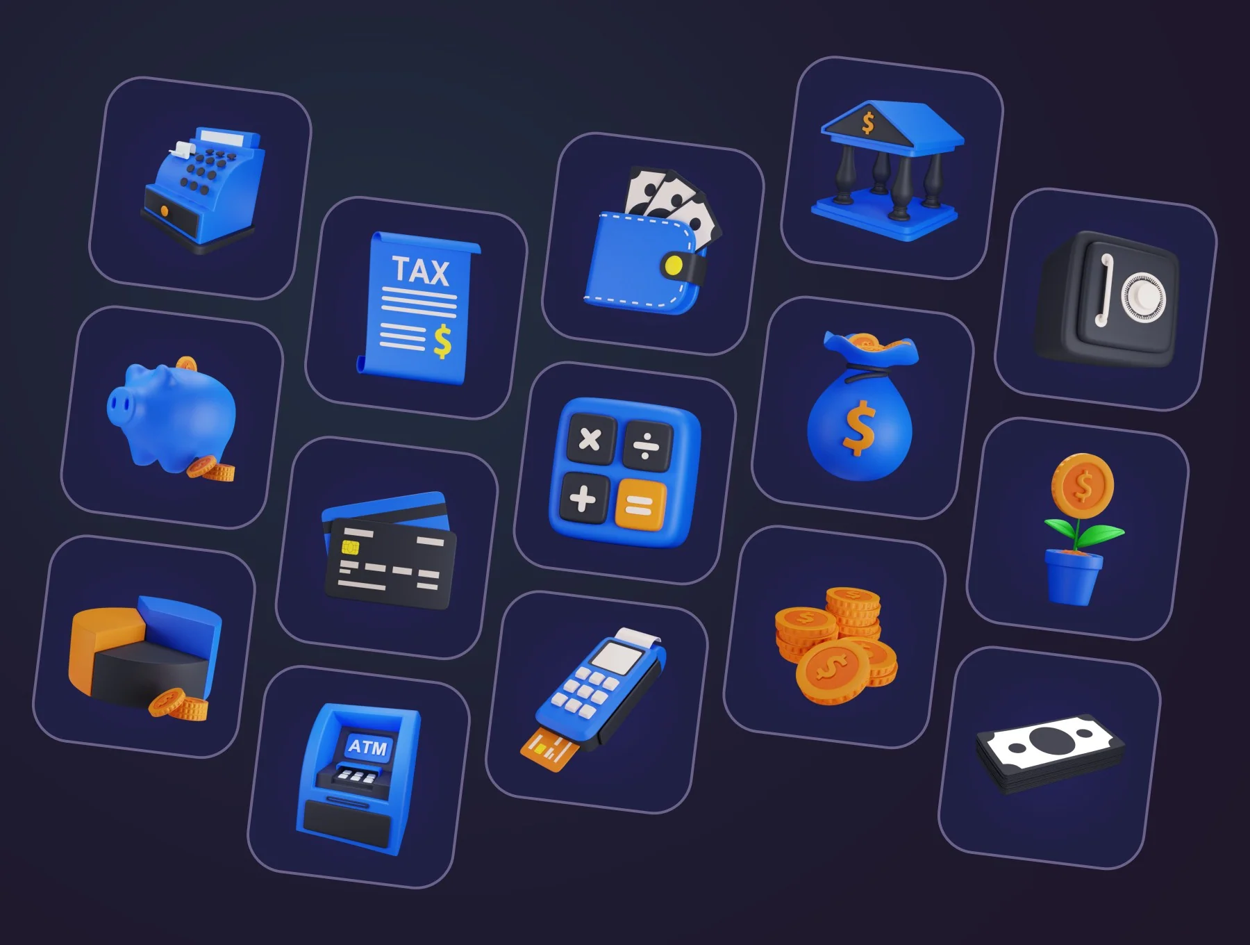 Finance 3D Icon Set 8