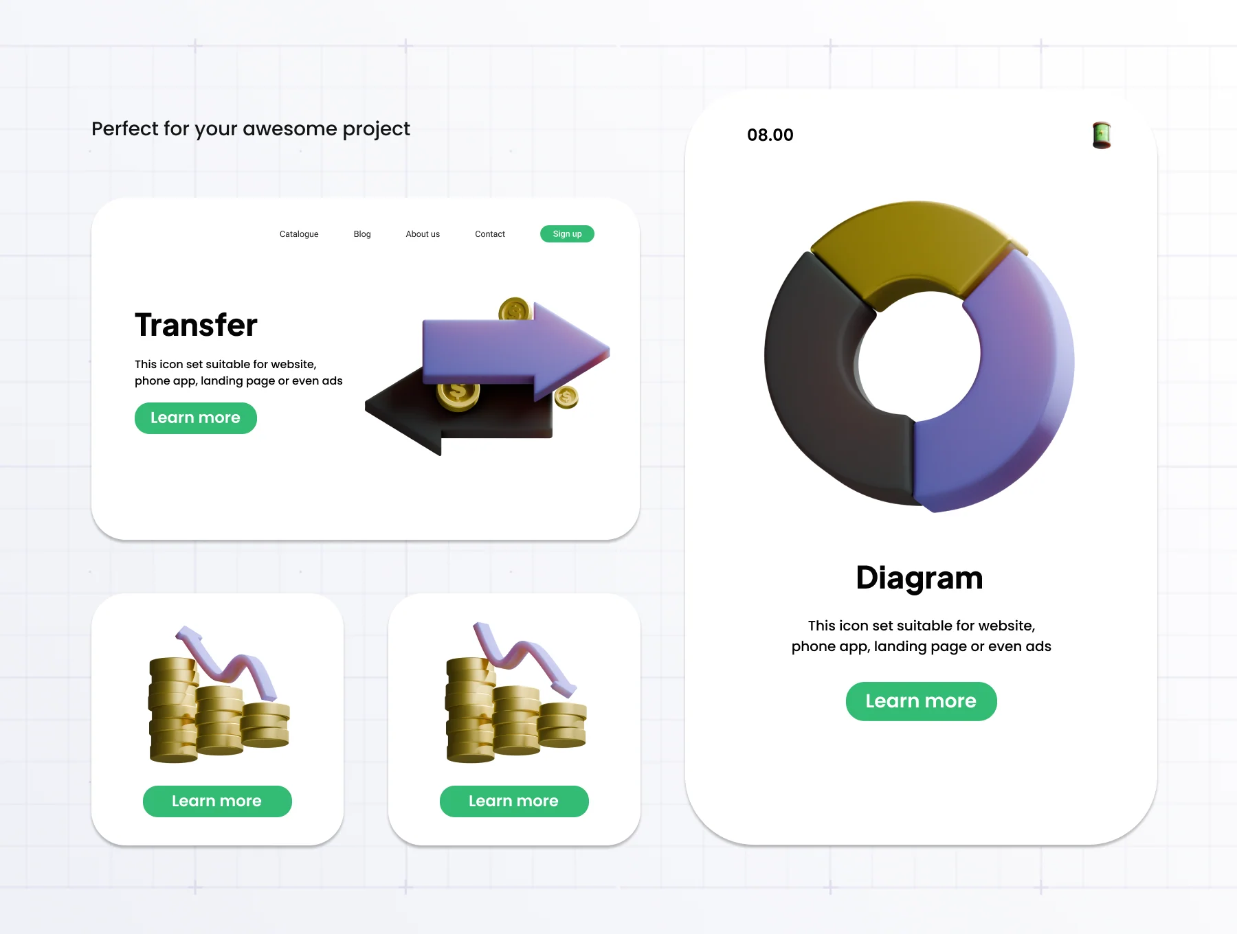 Finance 3D Icons Set 5