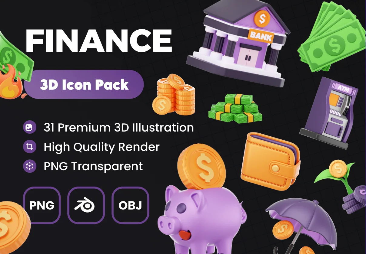 Finance 3D Illustration Pack