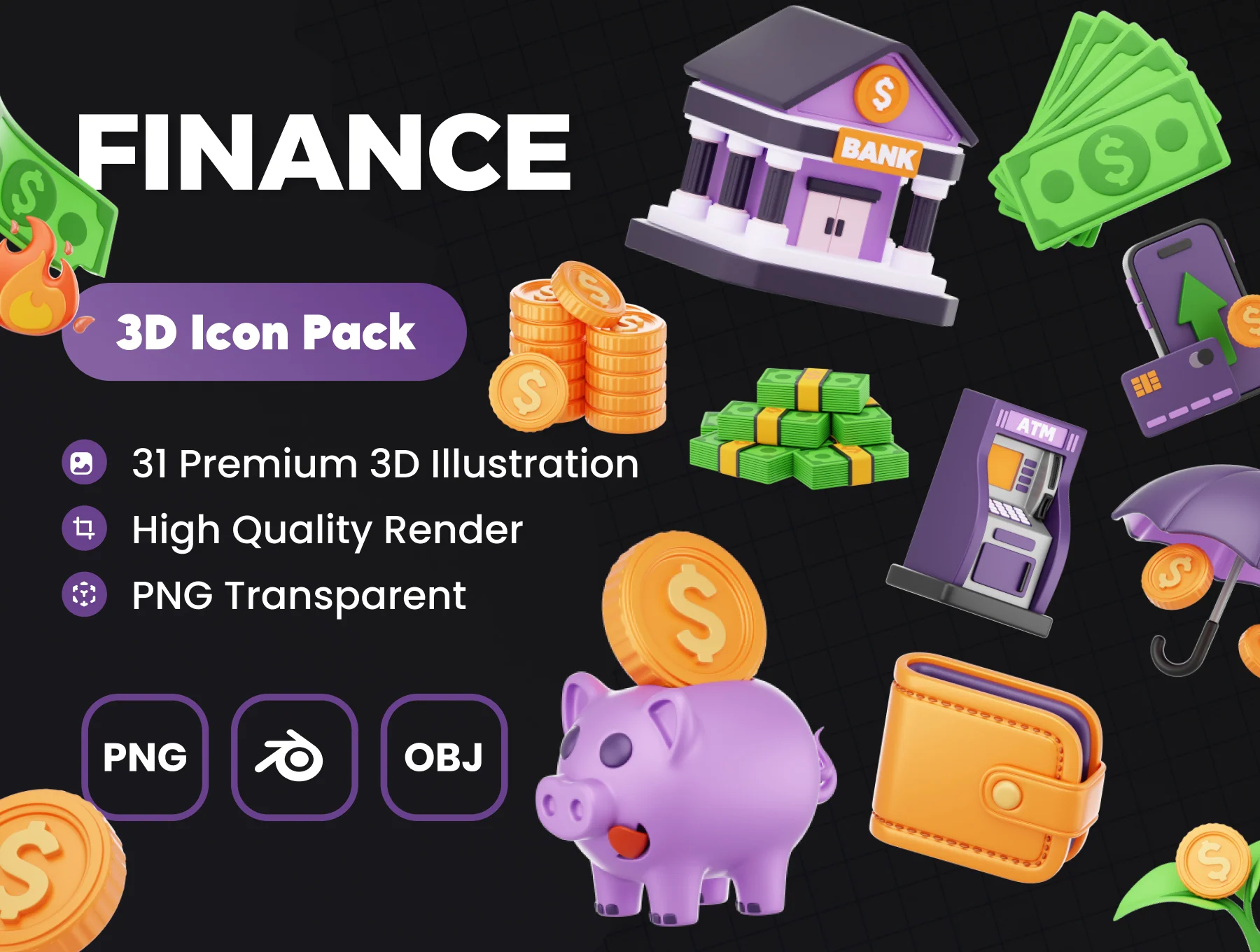 Finance 3D Illustration Pack