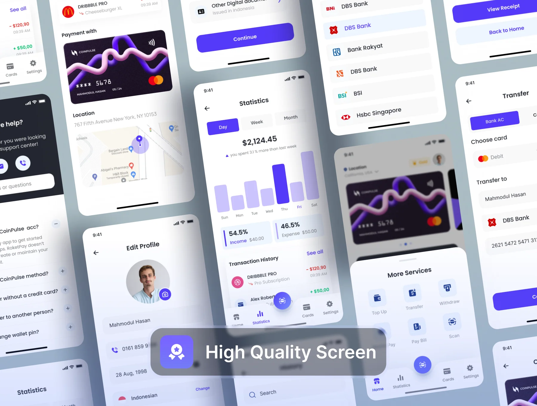 Finance  Fintech Mobile App UI kit 4