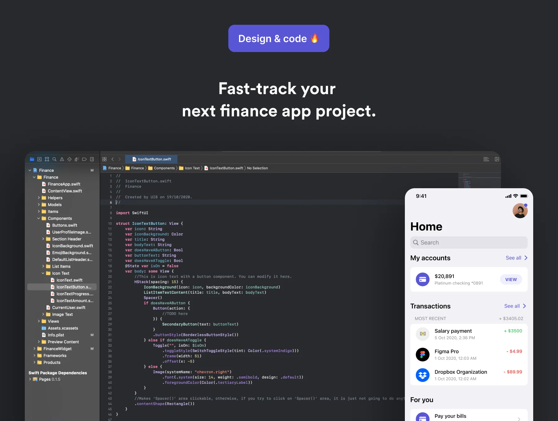 Swift Finance: iOS 14 App Kit 2