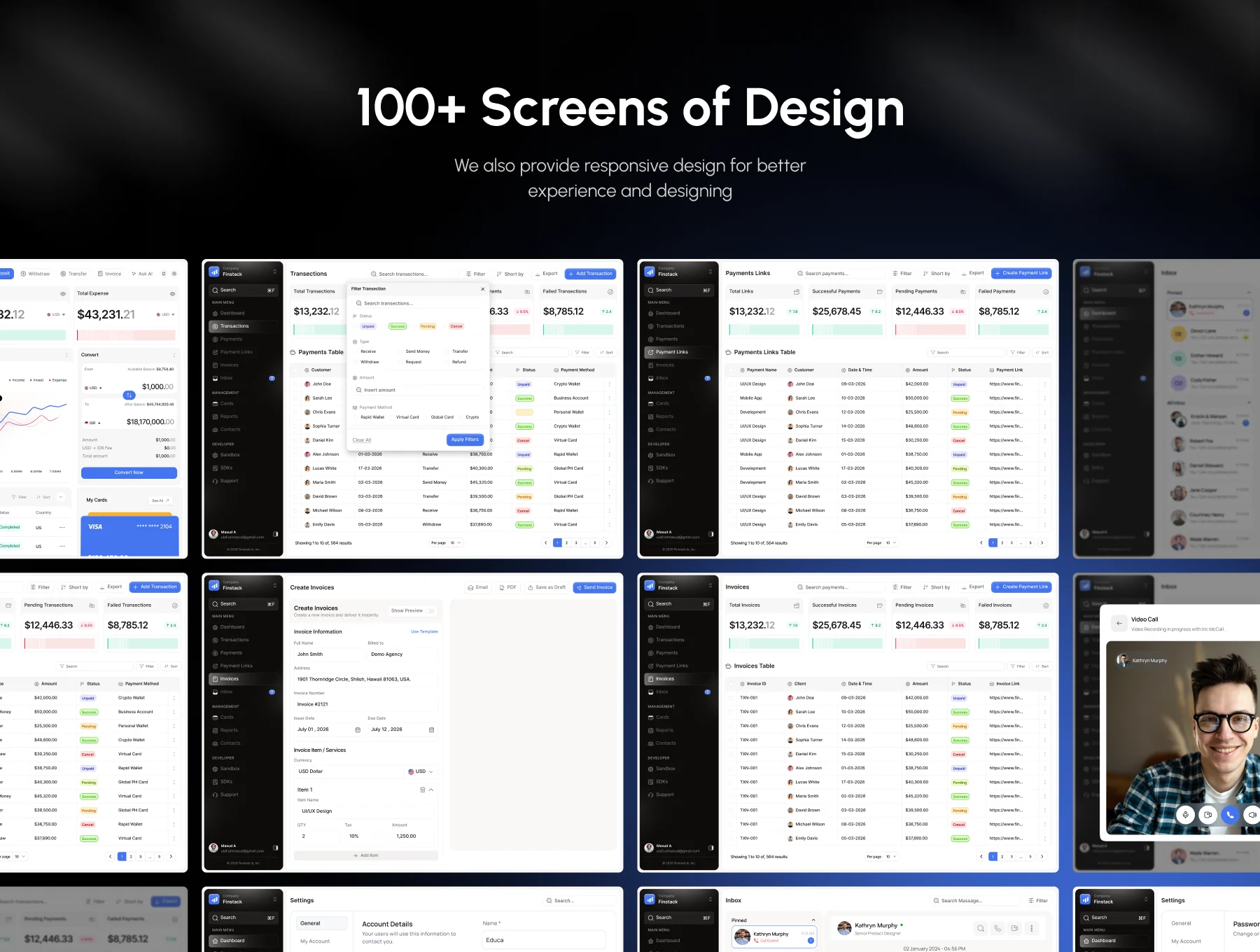 Finance Management Dashboard UI Kit 4