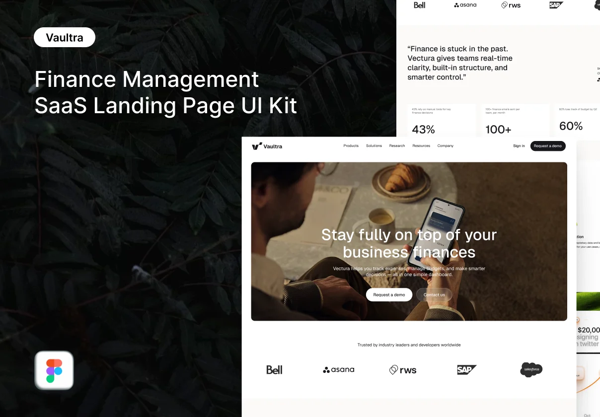 Finance Management SaaS Landing Page UI Kit