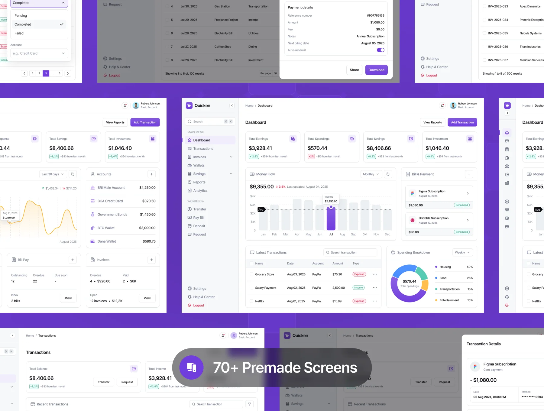 Quicken - Personal Finance & Budgeting Dashboard UI Kit 5