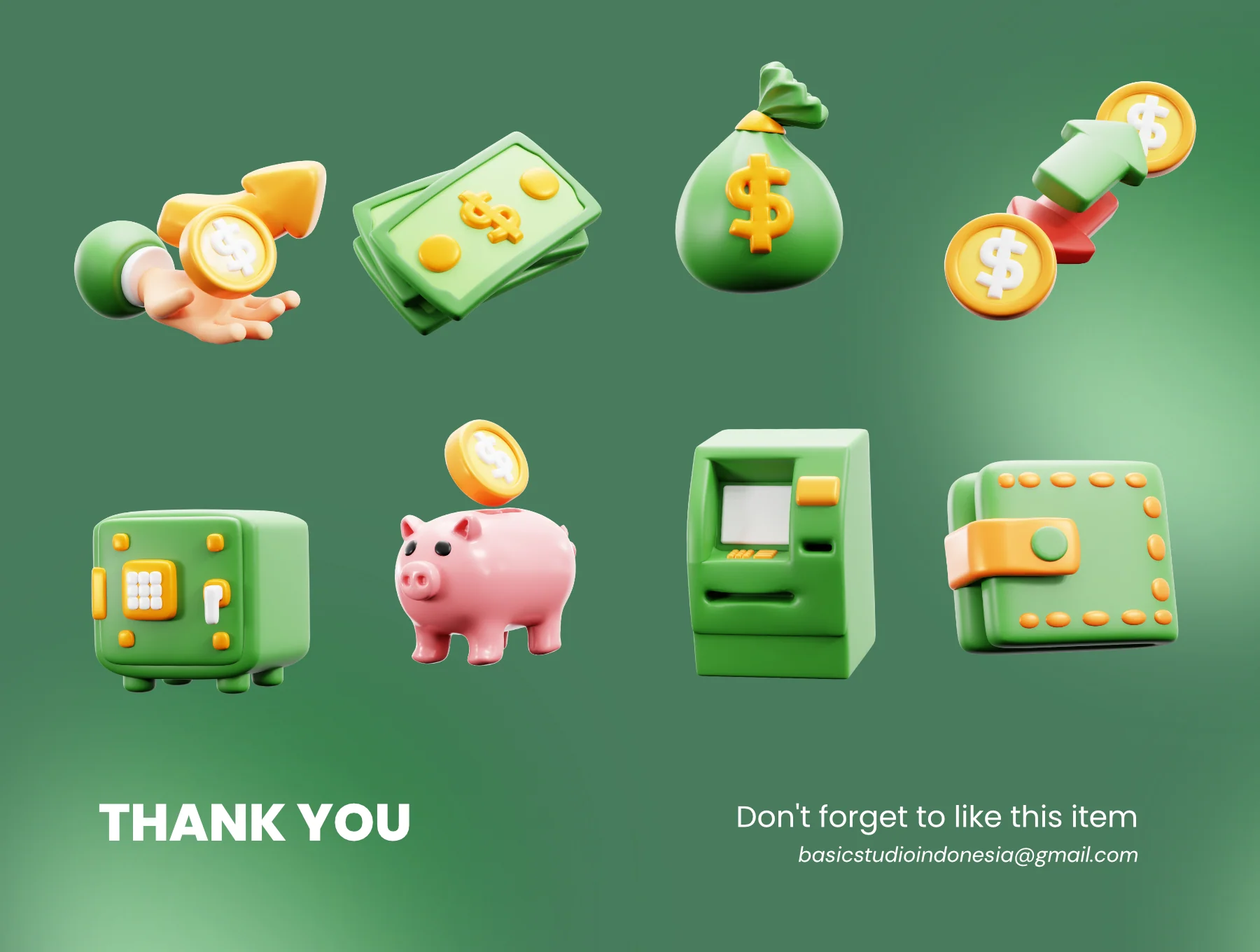 Finance & Money 3D Icon Pack 6