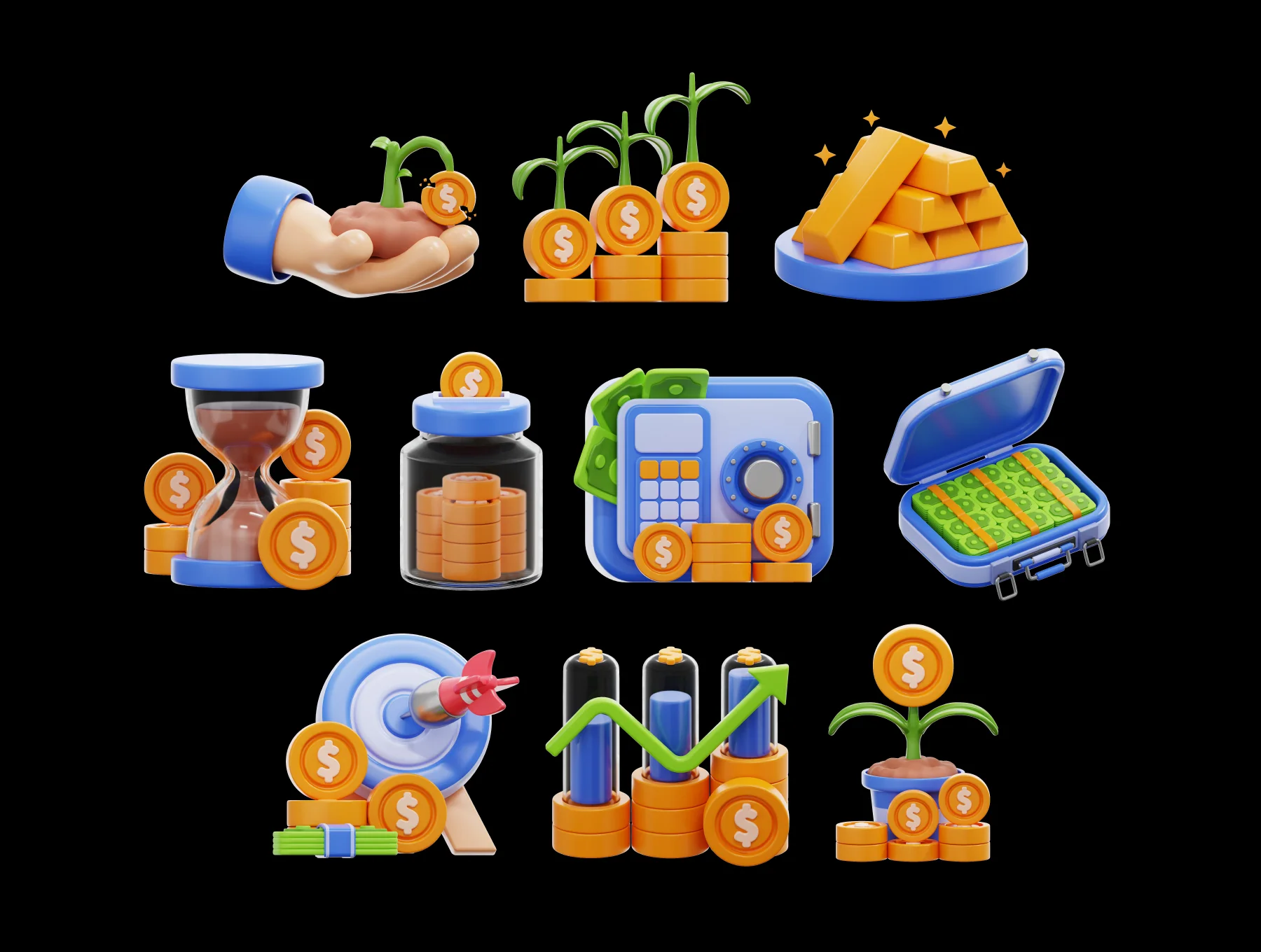 Finance & Money Investment 3D Icon Pack 5