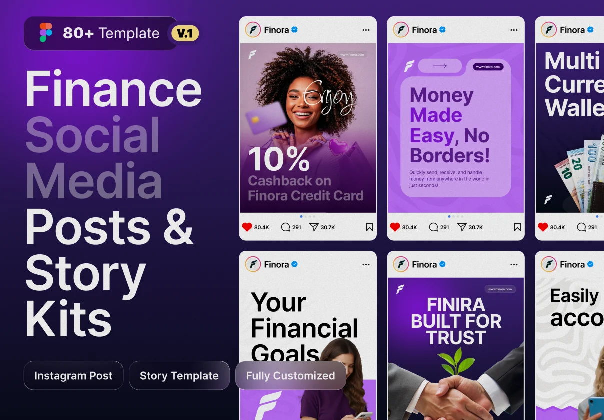 Finance Social Media Post & Story Kit