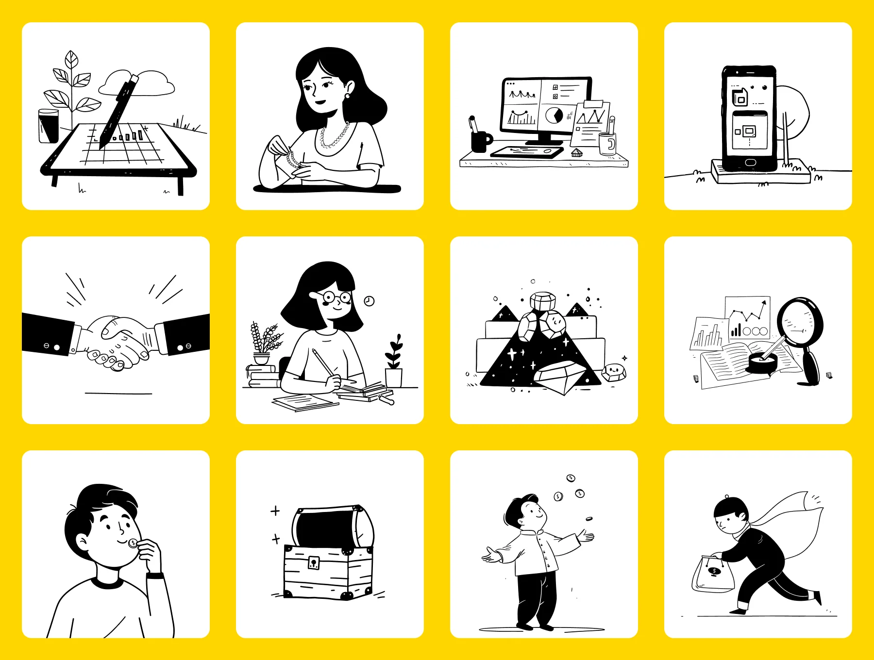Modern Fintech Illustrations for Banking & Investment Apps 5