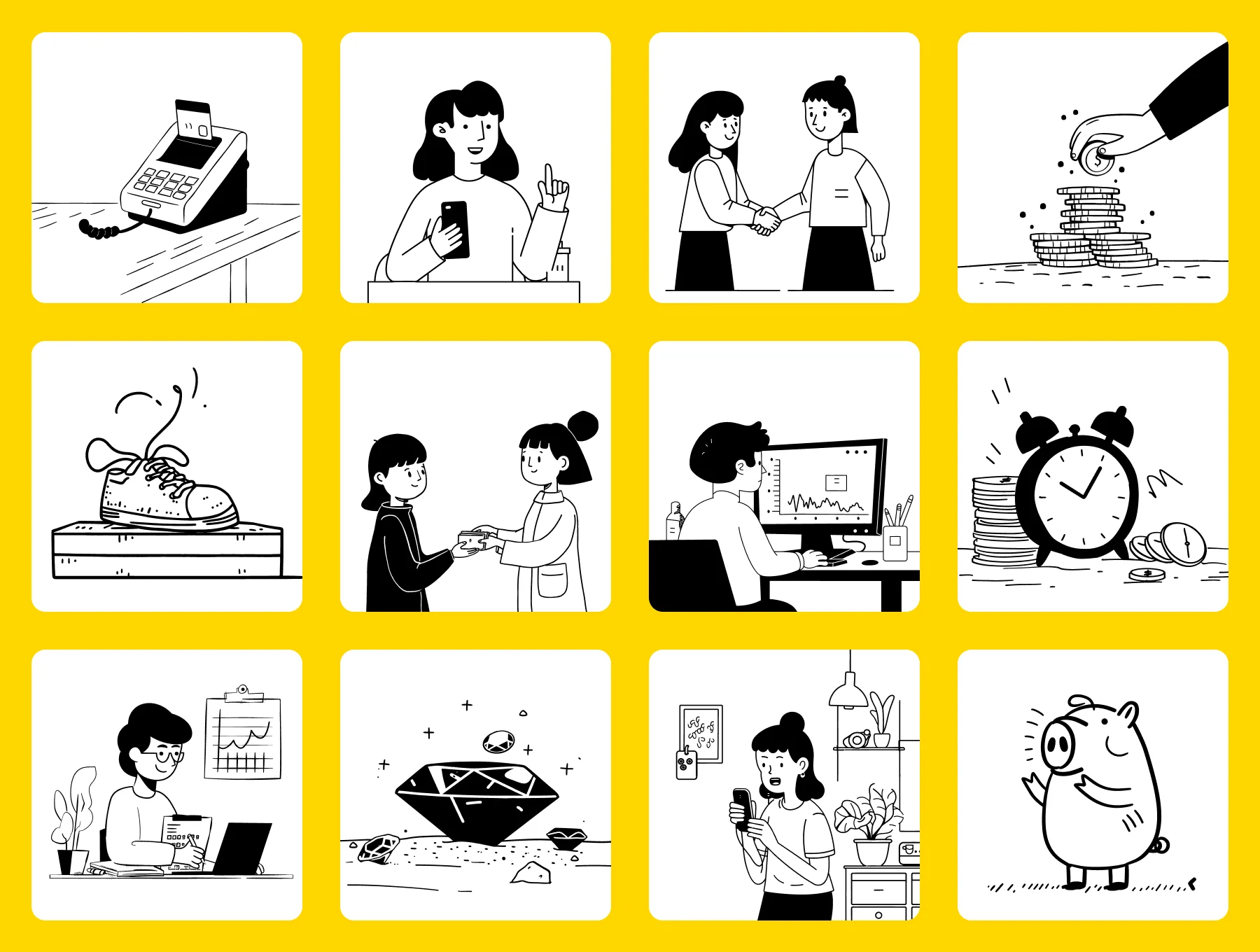 Modern Fintech Illustrations for Banking & Investment Apps 6