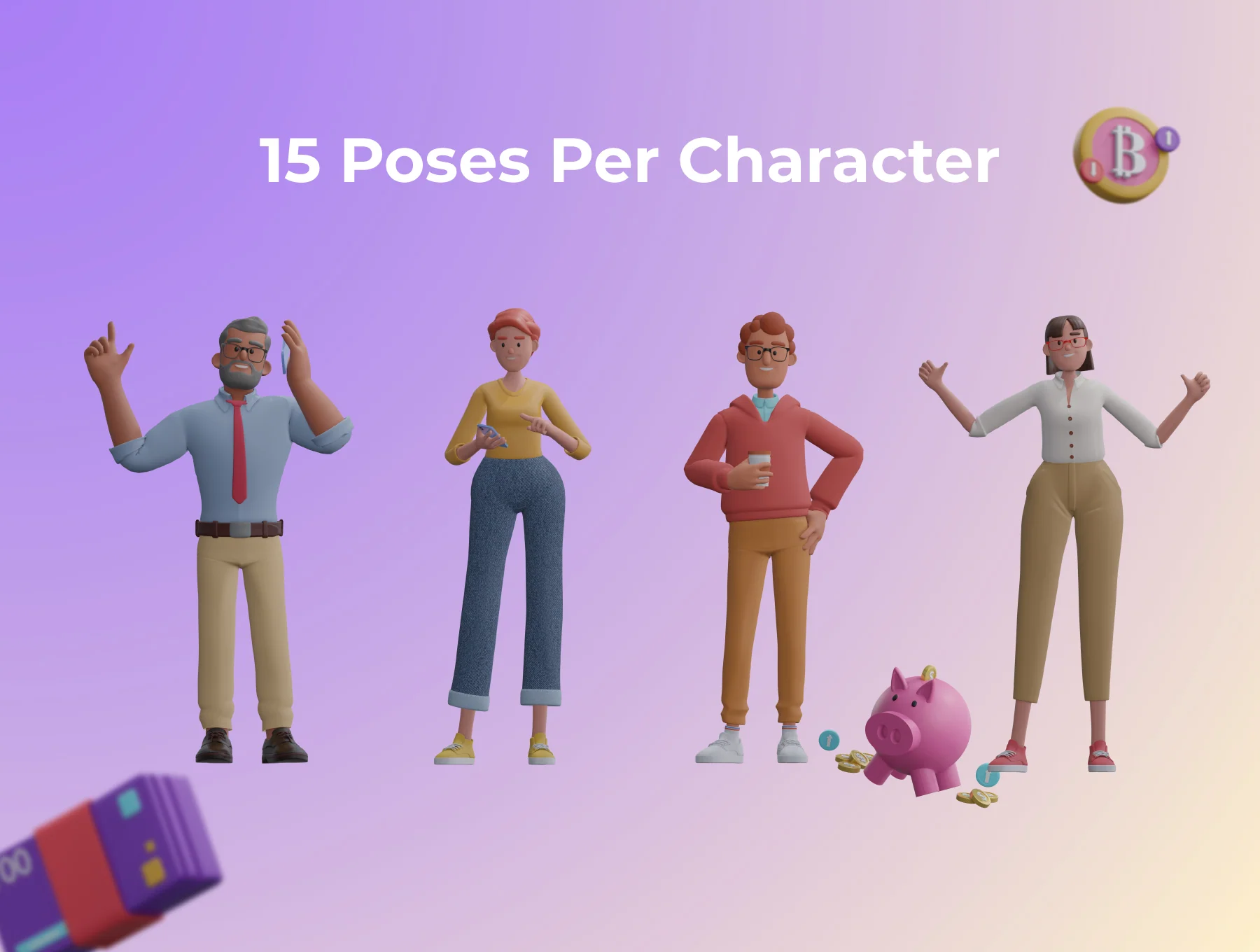 Financial 3D Character Illustration Pack 4