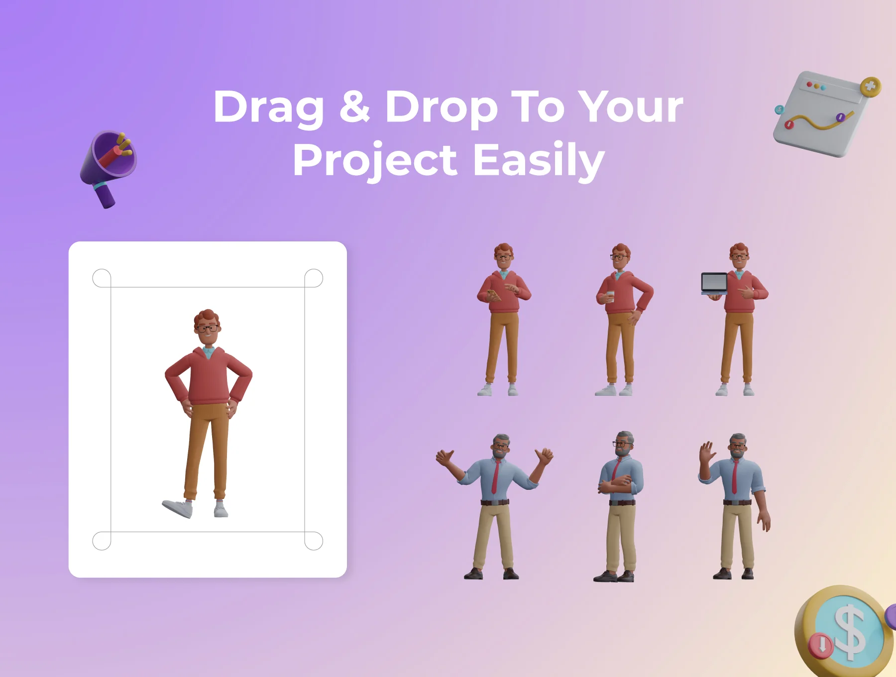 Financial 3D Character Illustration Pack 5