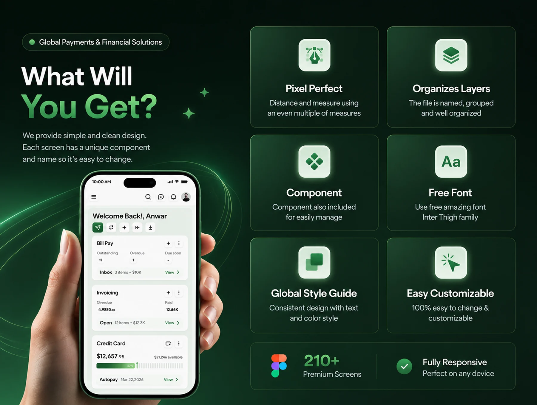 Financial Global Payment Website & UI Kits 3