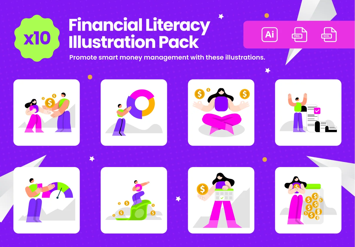 Financial Literacy Illustration Pack