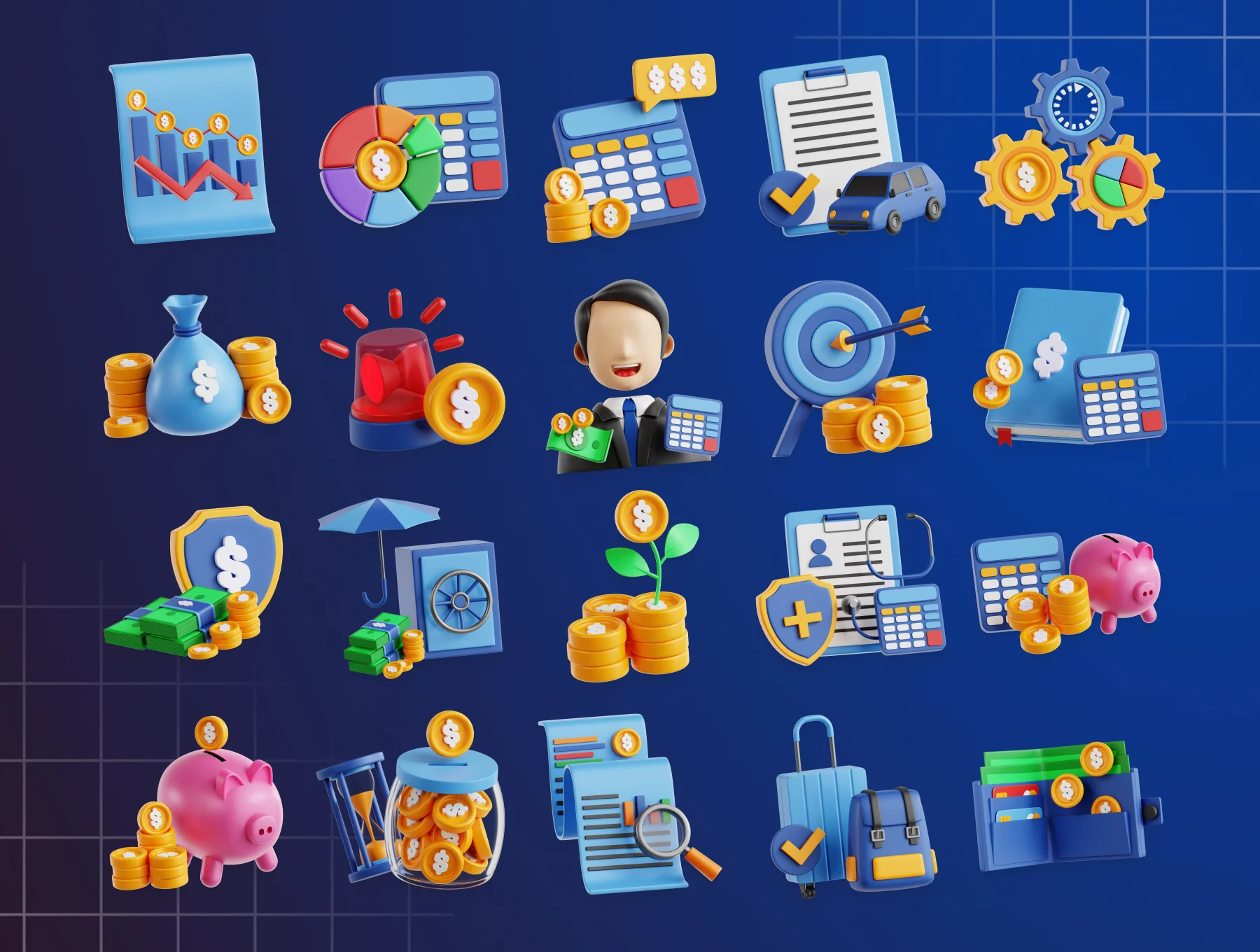 Financial Planning 3D Icon Set 5