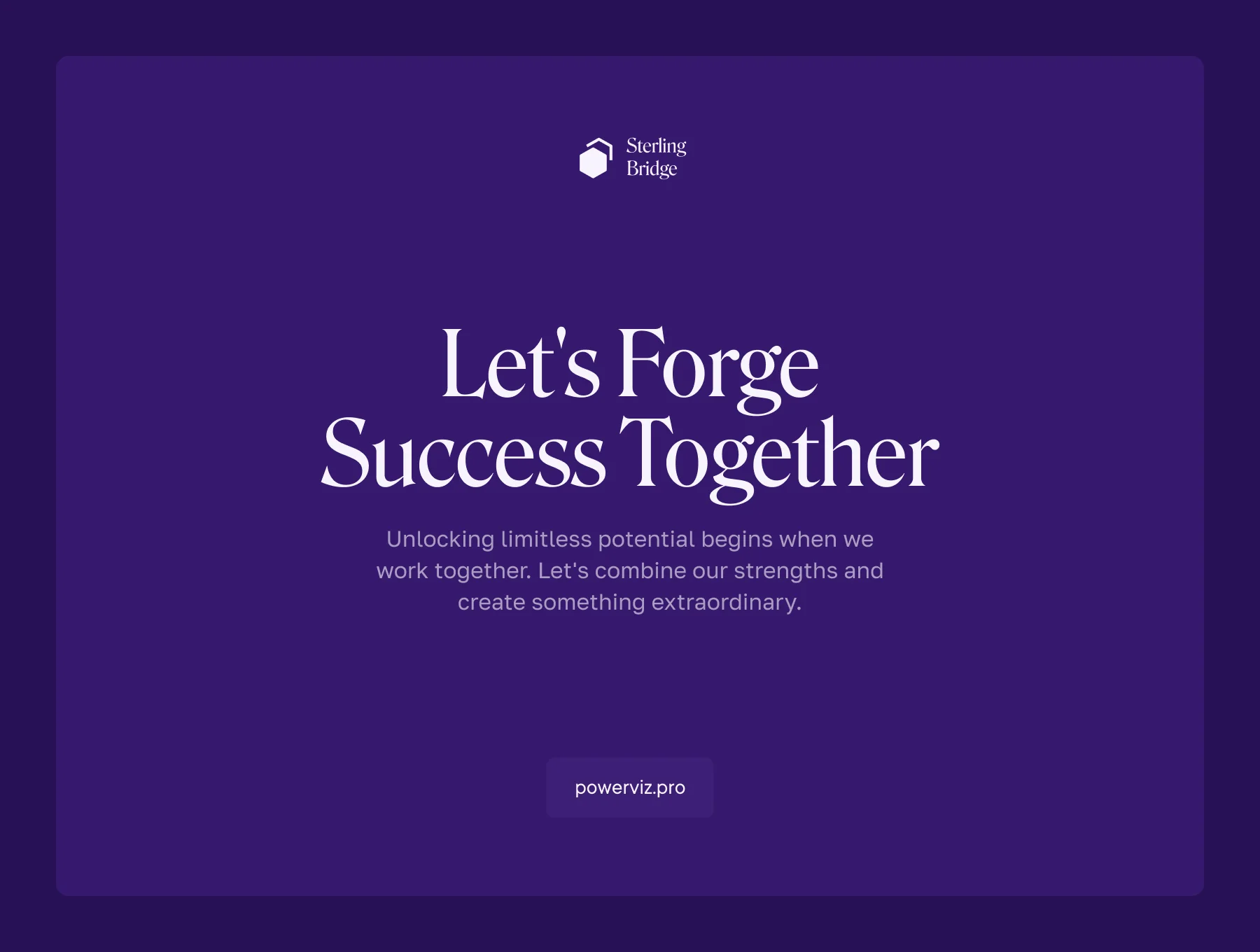Financial Presentation Template — Sterling Bridge 4