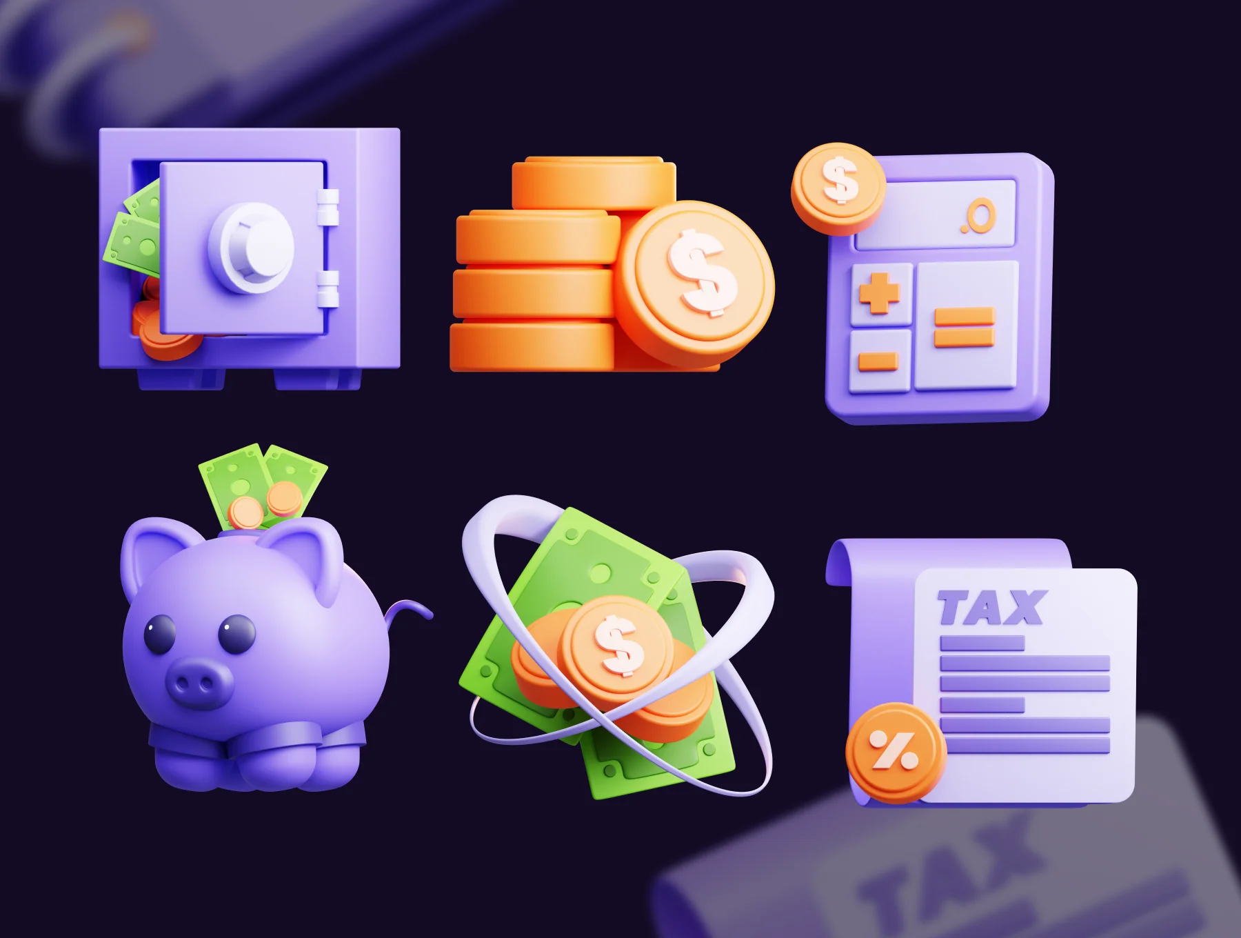 Financial tool 3D Illustrations set 5