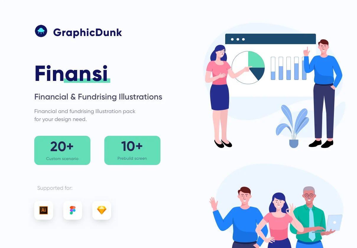 Finansi - Financial & Fundrising Illustrations