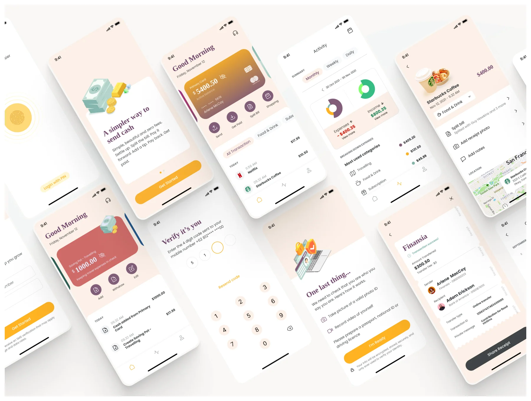 Finansia - Financial and wallet mobile app design UI kit 2