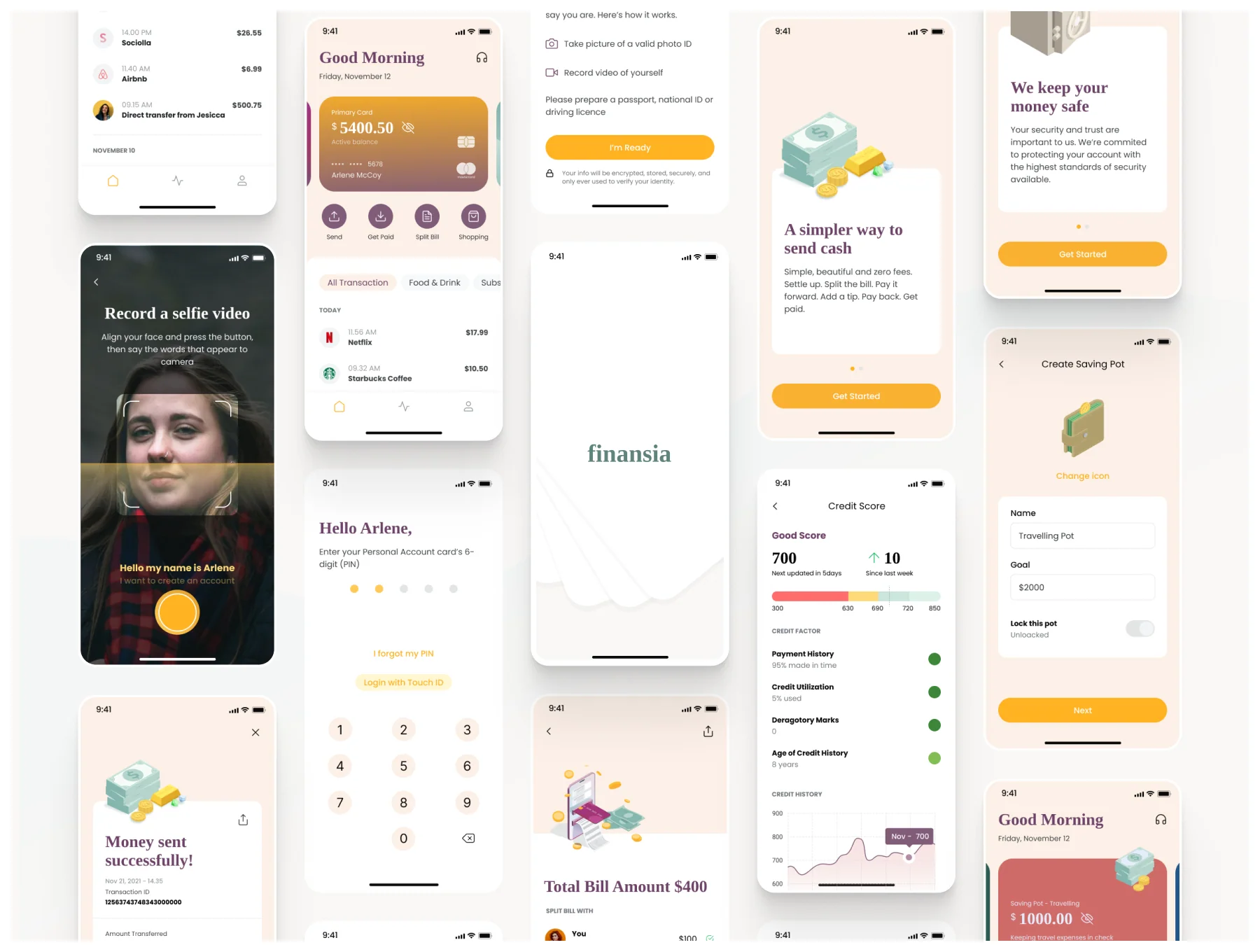 Finansia - Financial and wallet mobile app design UI kit 3
