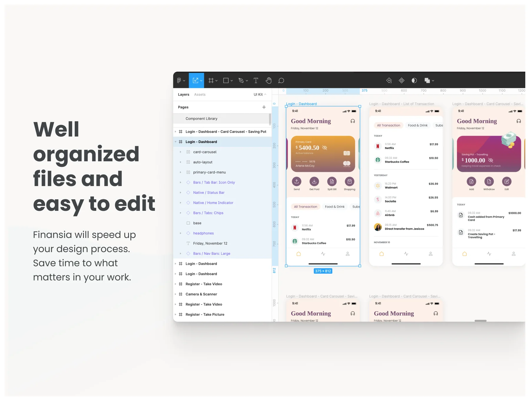 Finansia - Financial and wallet mobile app design UI kit 5