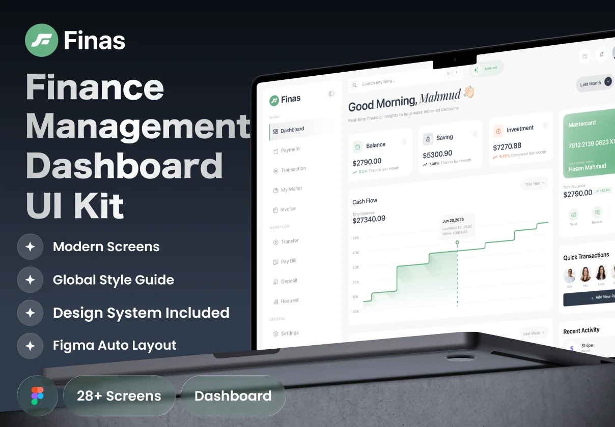 Finas - Finance Management Dashboard UI Kit