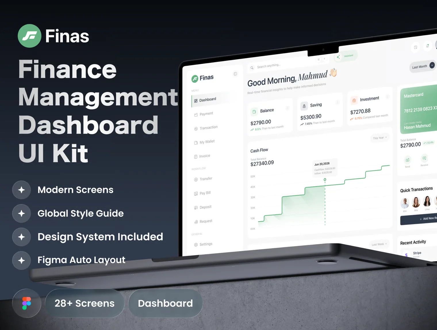 Finas - Finance Management Dashboard UI Kit