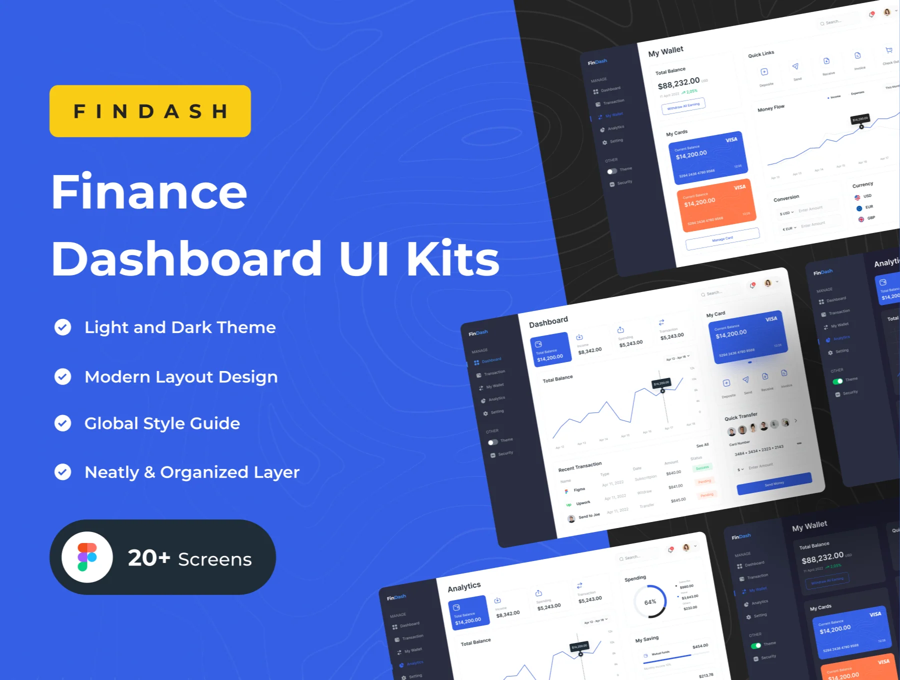 FinDash - Finance Dashboard UI Kits