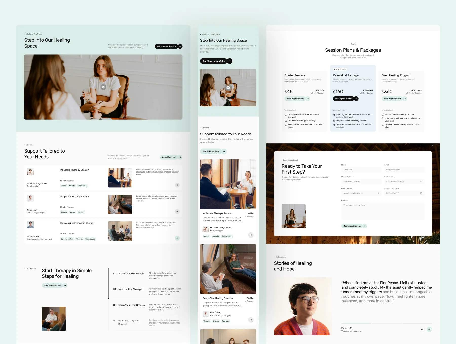 FindPeace - Mental Health Website UI Figma Template