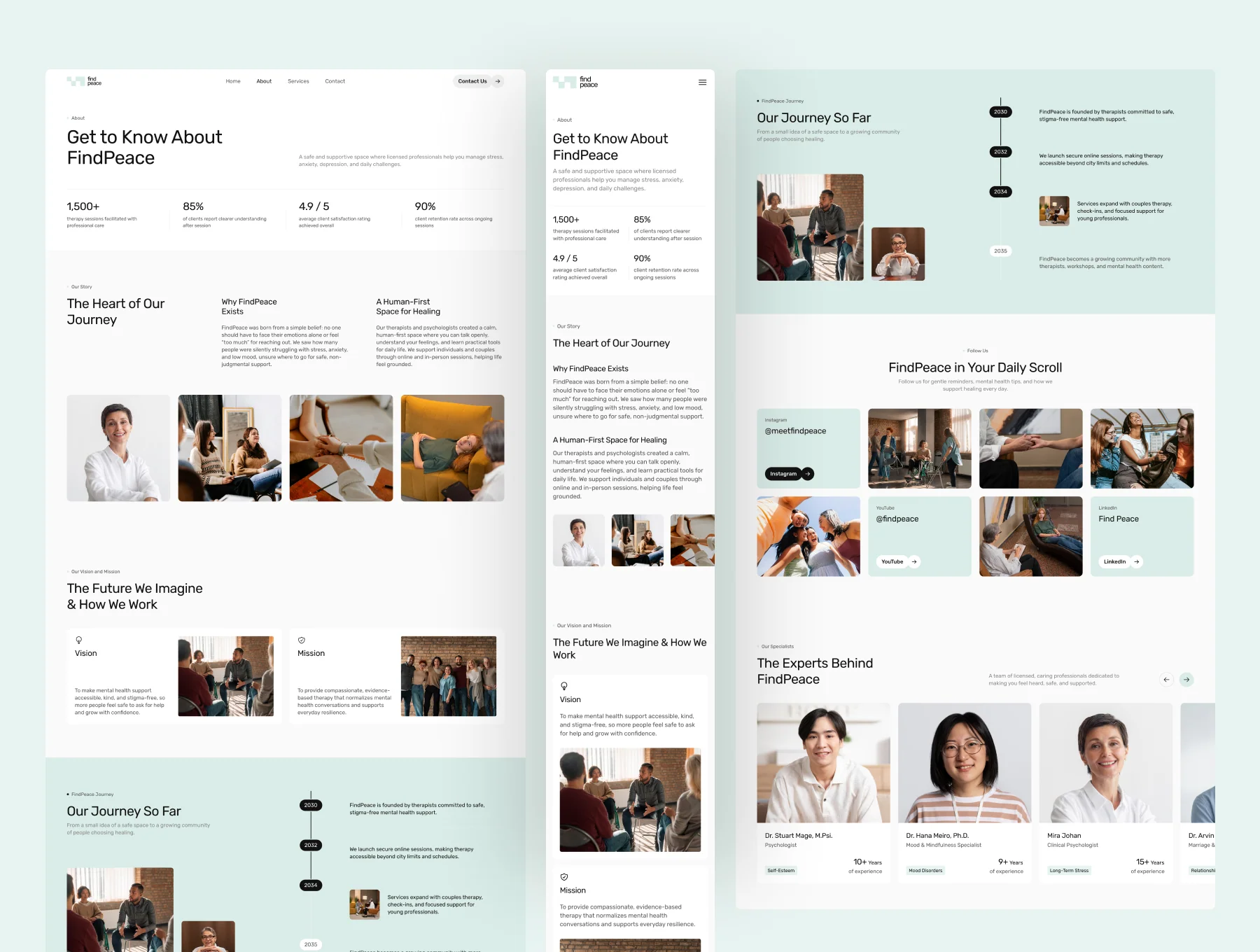 FindPeace - Mental Health Website UI Figma Template 2