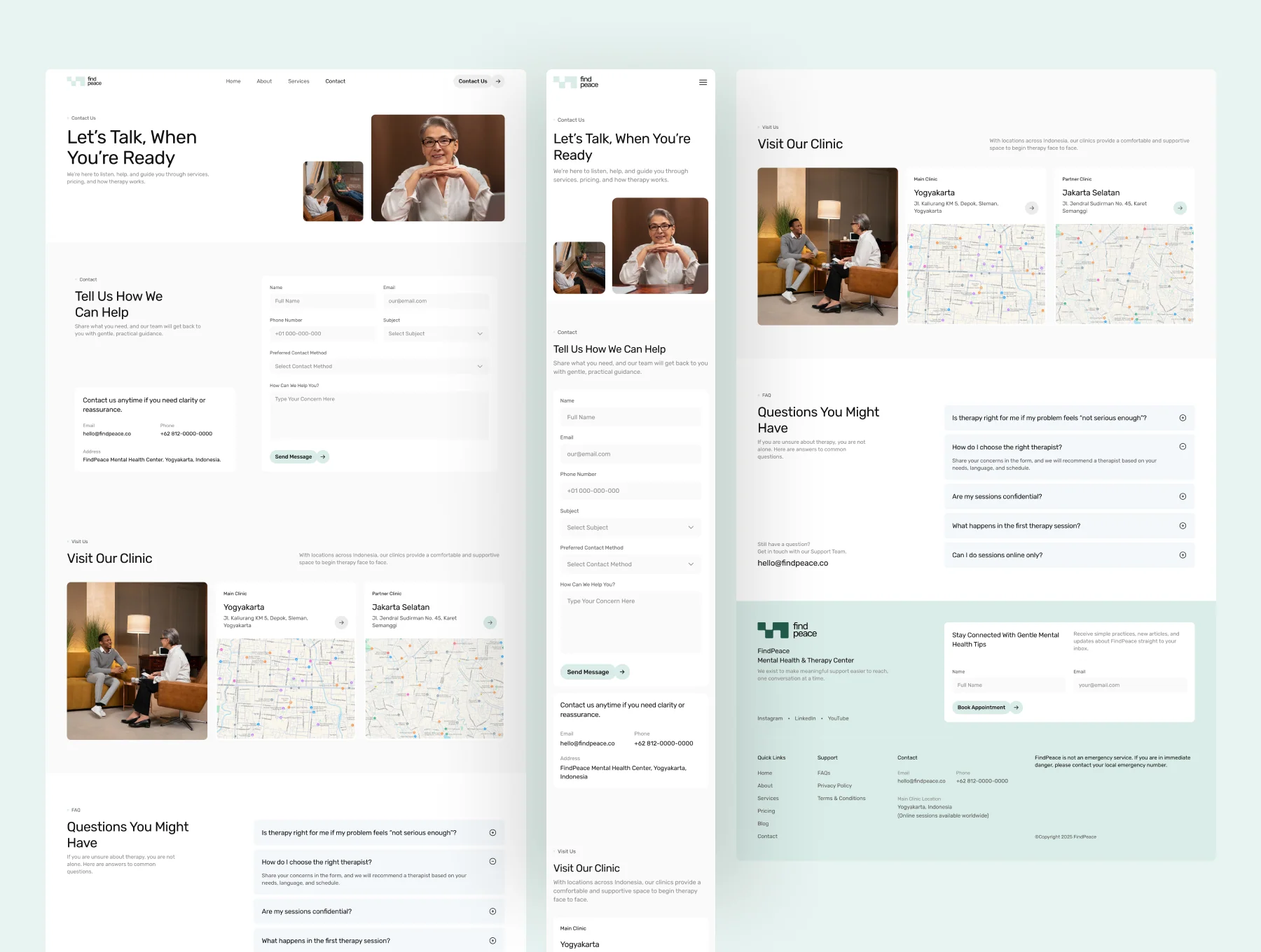 FindPeace - Mental Health Website UI Figma Template 5