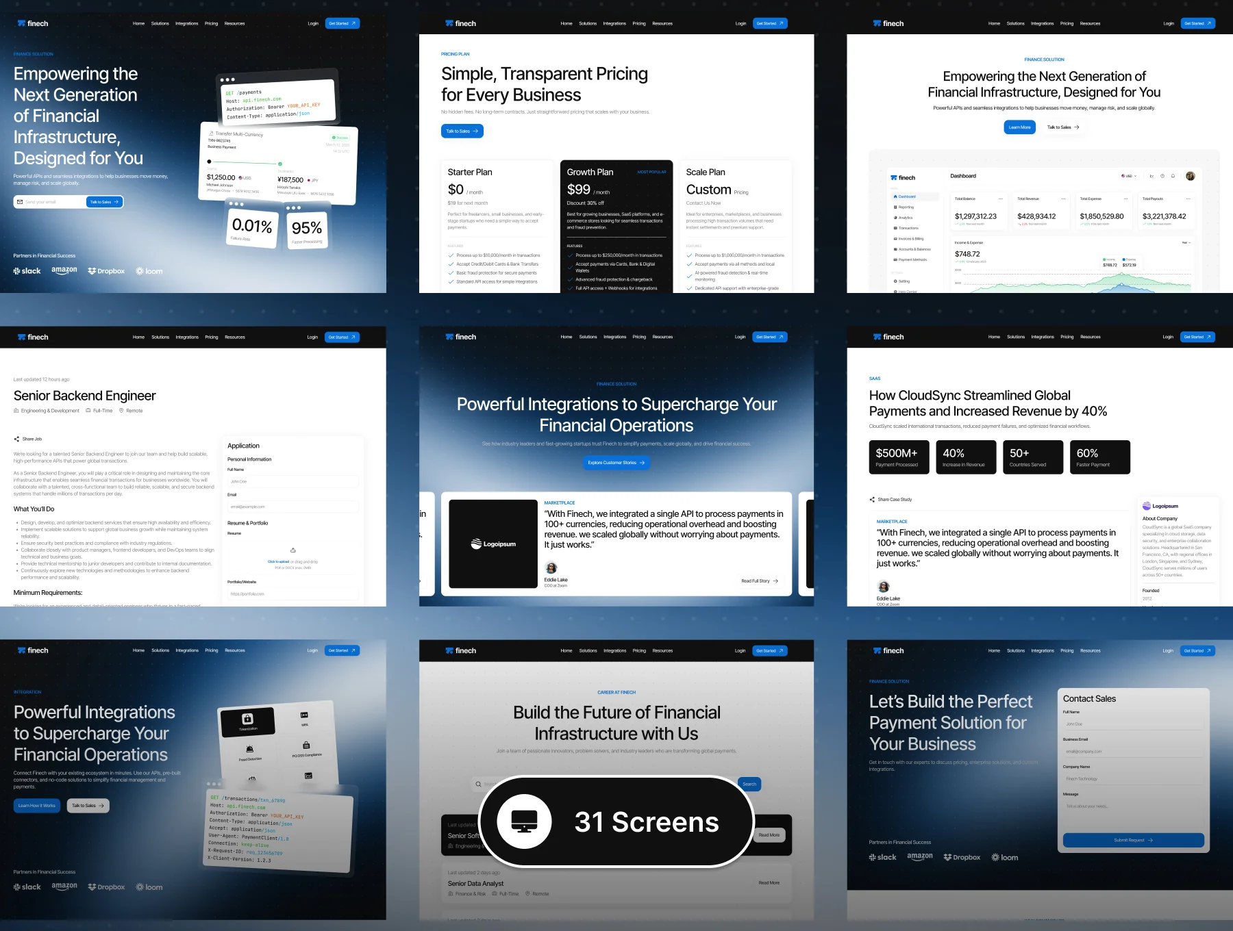 Finech - Finance API Suite Website UI Kit 3