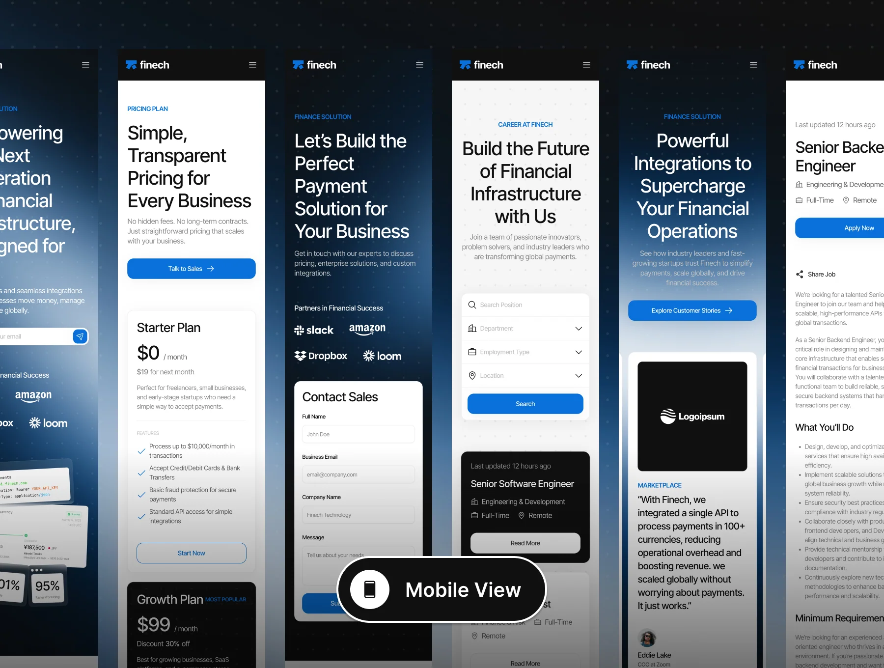 Finech - Finance API Suite Website UI Kit 4