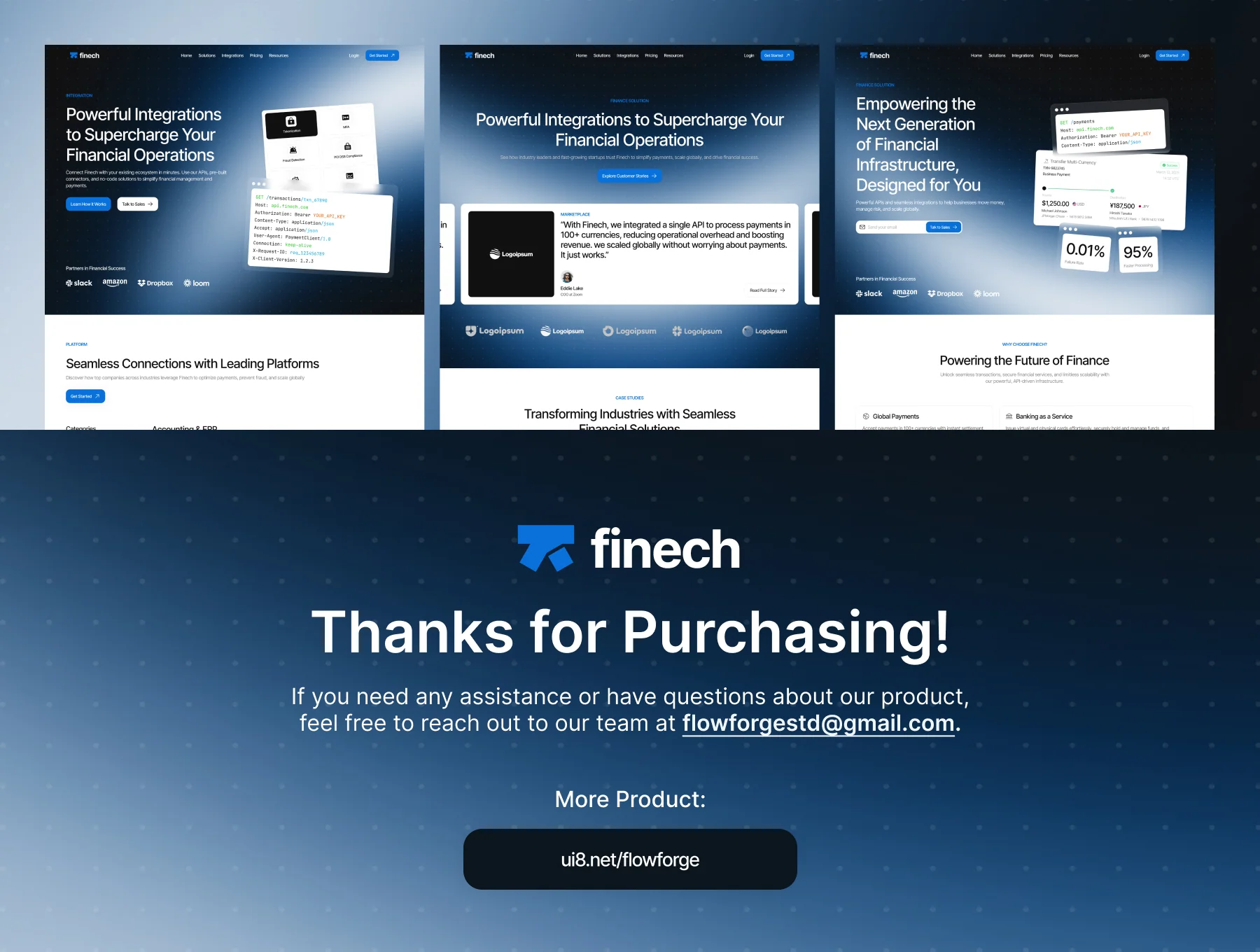 Finech - Finance API Suite Website UI Kit 8