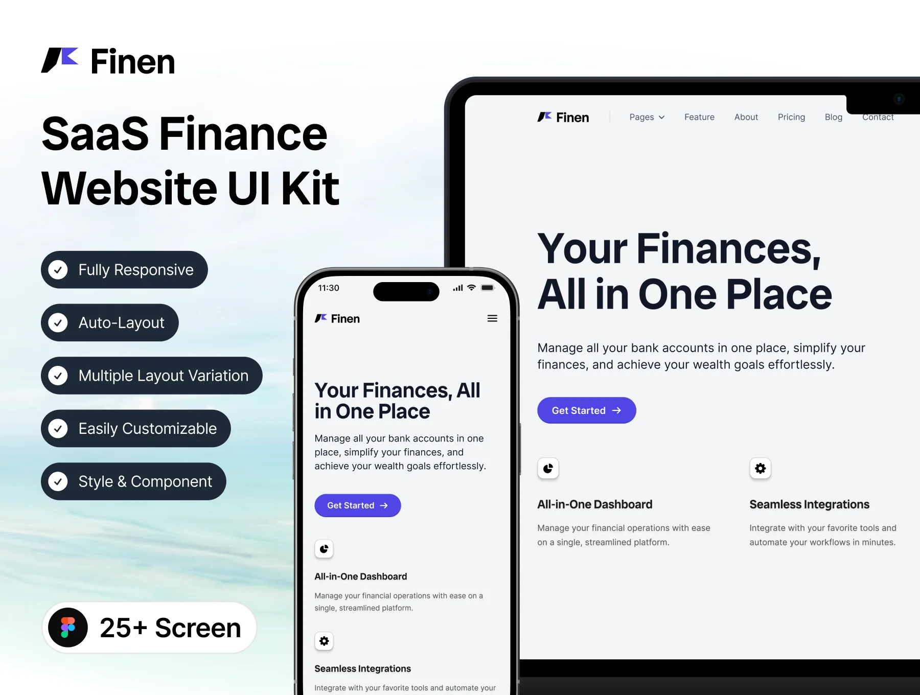 Finen – SaaS Website Landing Pages