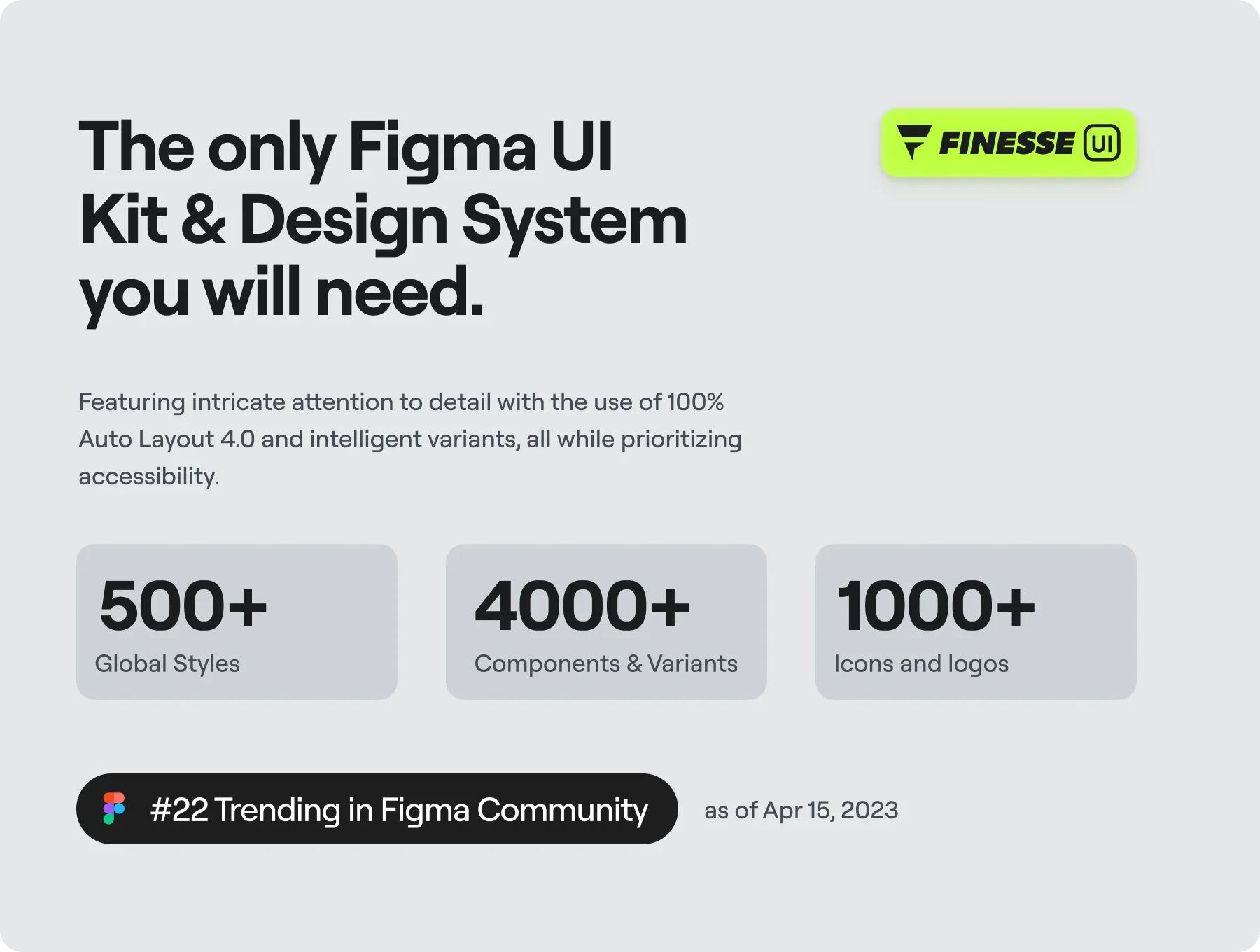 ❖ Finesse UI – Figma UI Kit and Design System - V1.0 2