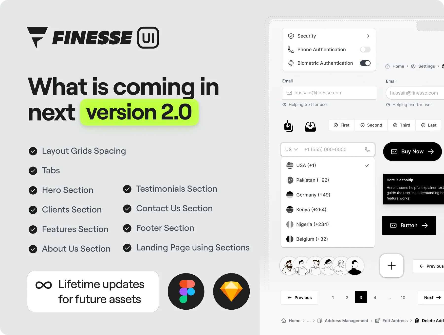 ❖ Finesse UI – Figma UI Kit and Design System - V1.0 6