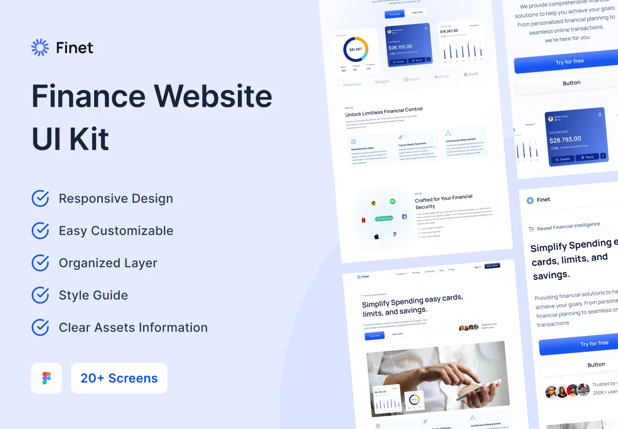 Finet - Finance Website UI Kit