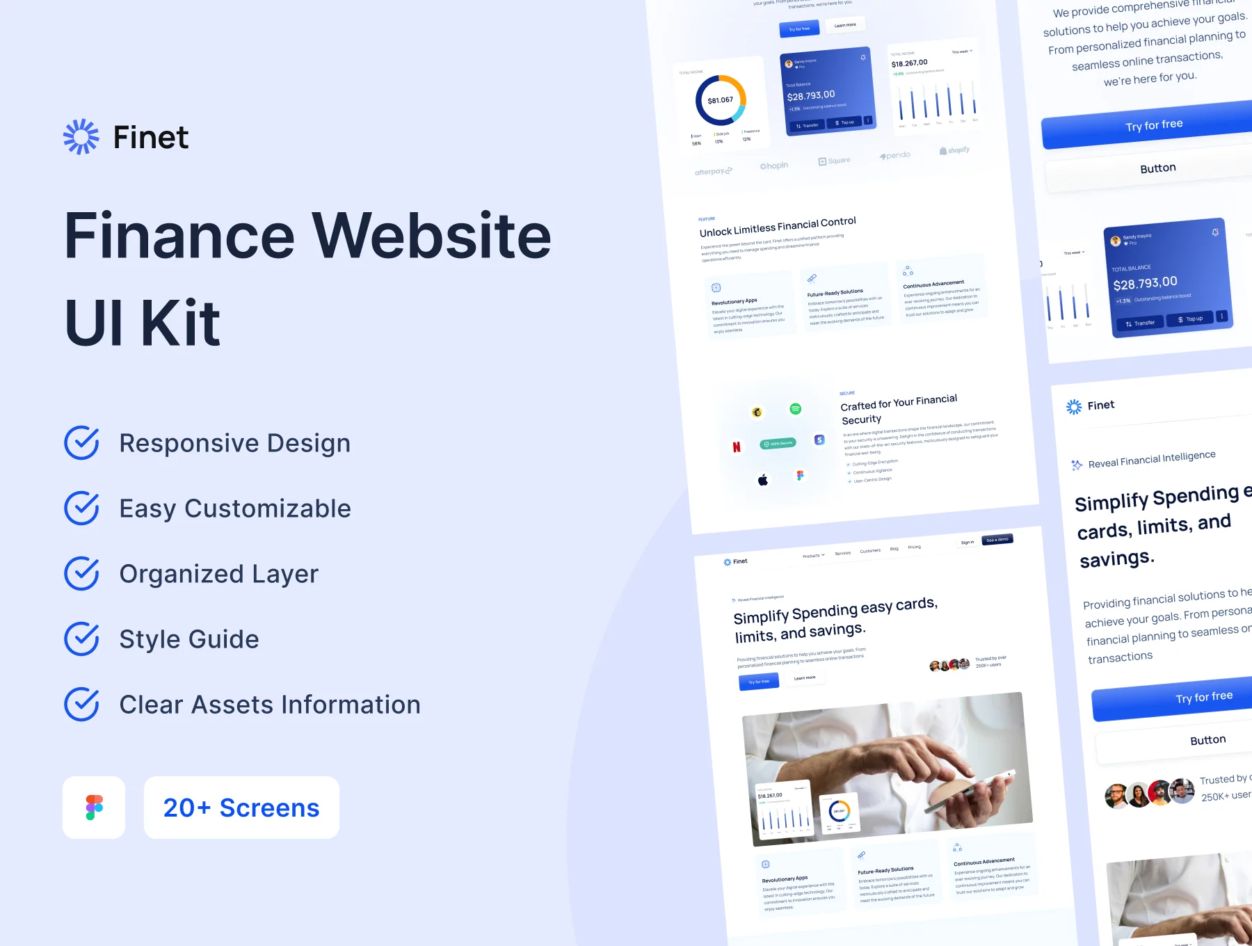 Finet - Finance Website UI Kit