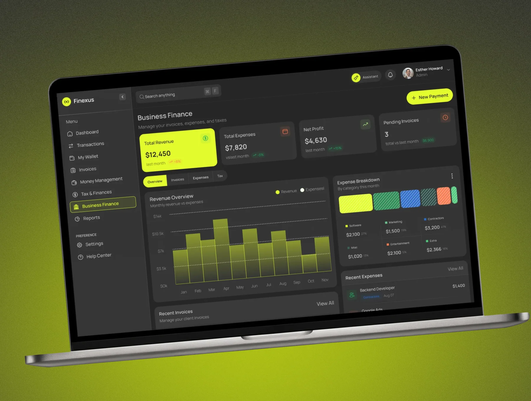 Finexus — AI Personal Finance Dashboard UI Kit 5