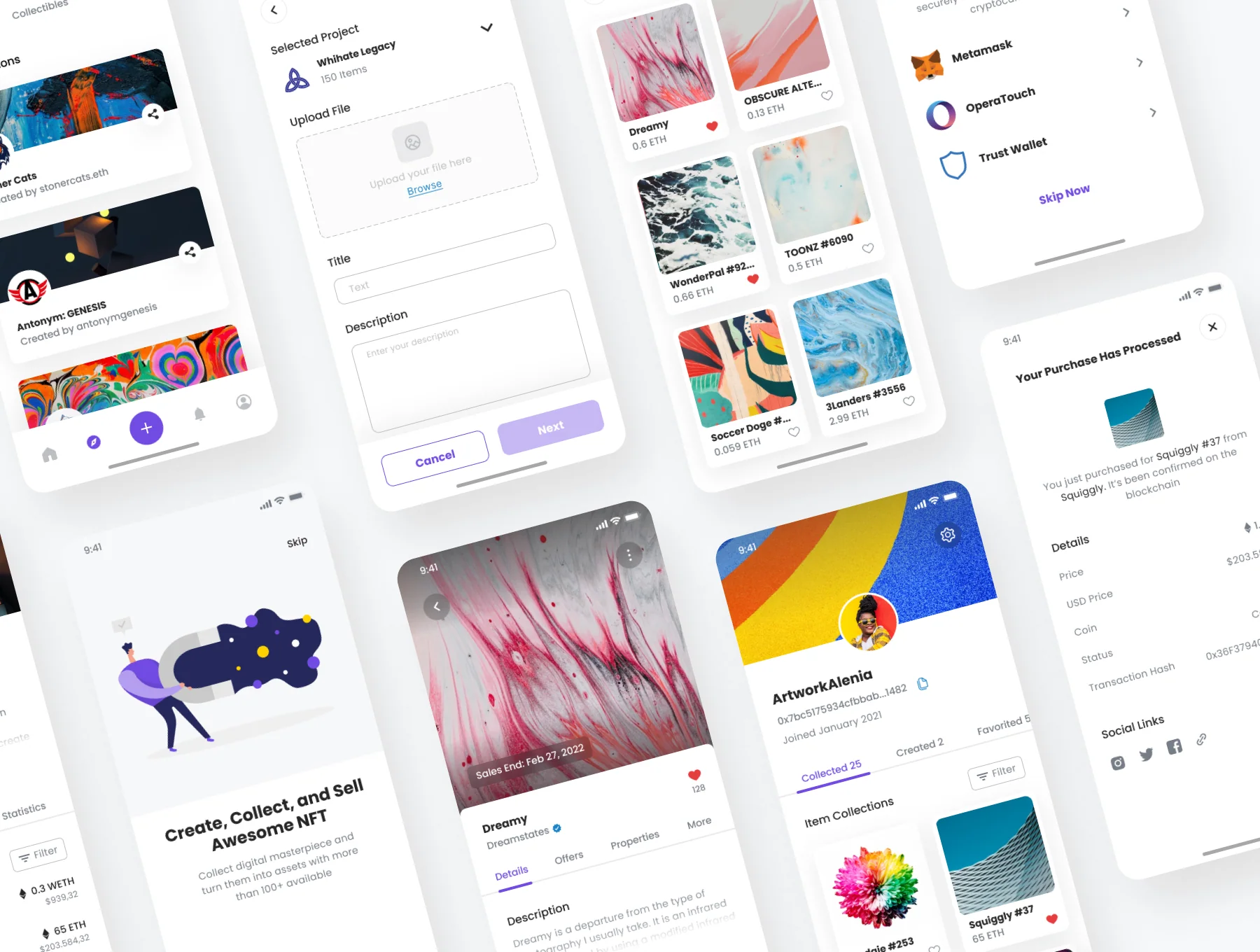 Fingies - NFT Marketplace Mobile App UI Kit 2