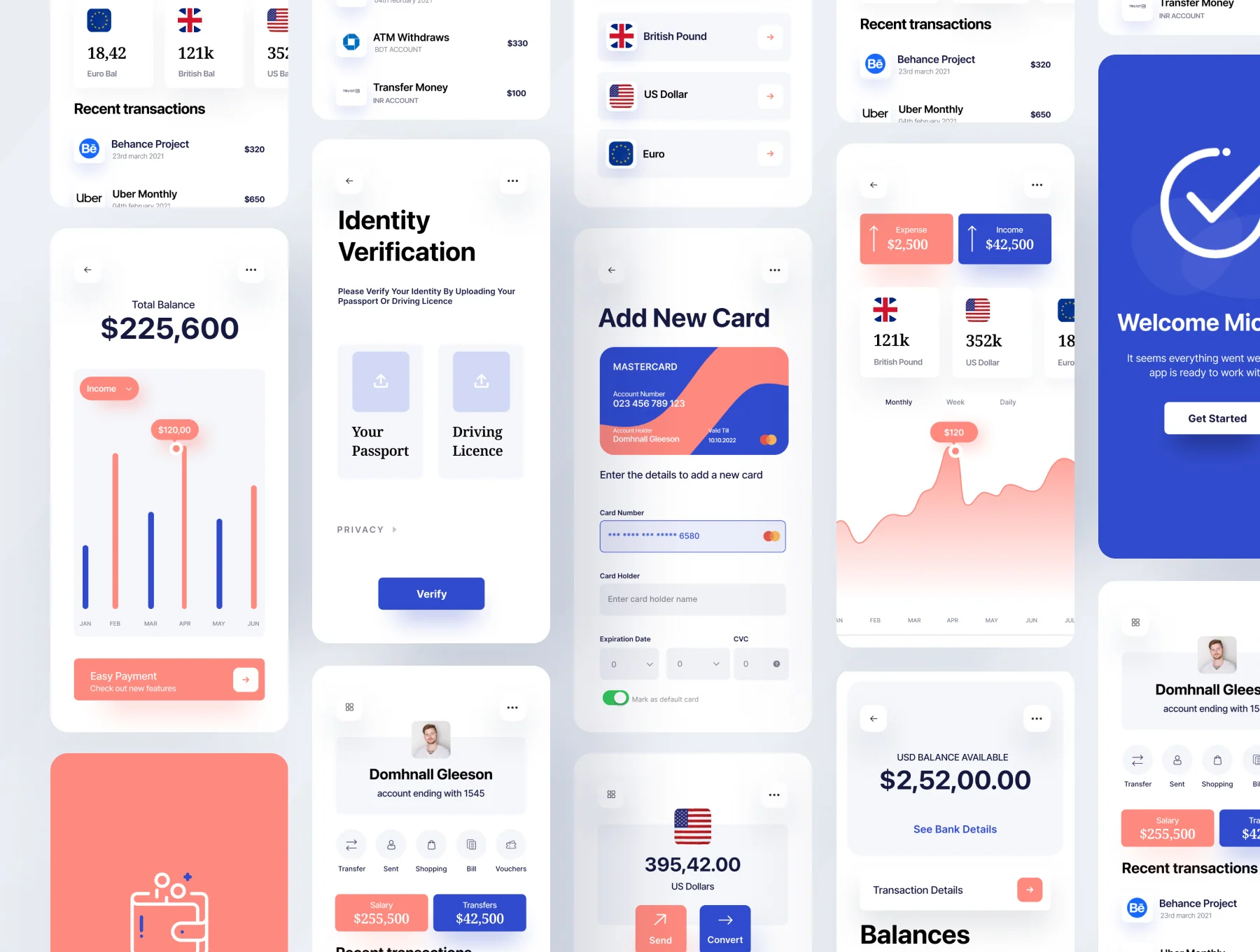 Finity App UI Kit For Banking, Finance and Money Transfer Kit 2