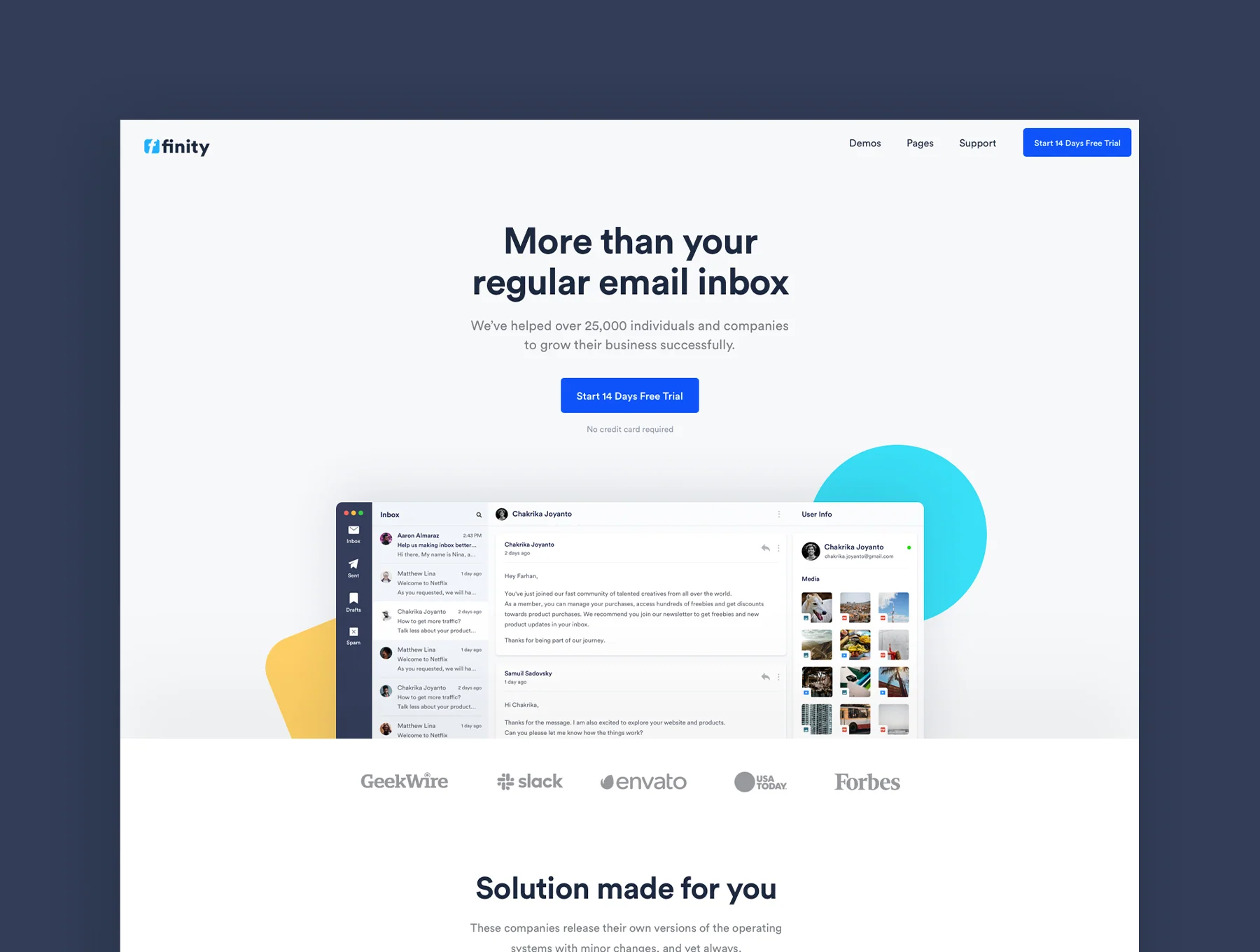 Finity - Landing Page Template 2