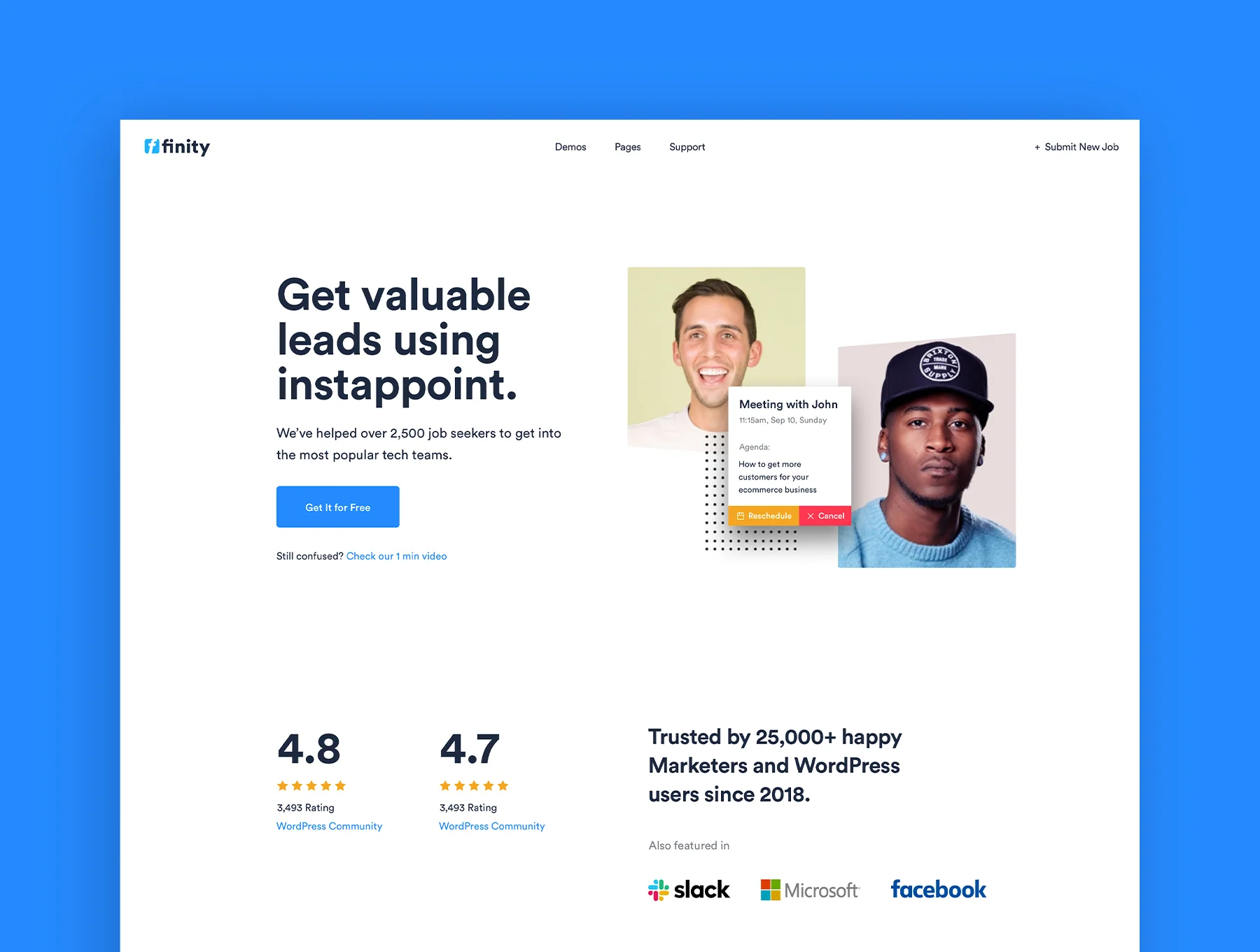 Finity - Landing Page Template 6