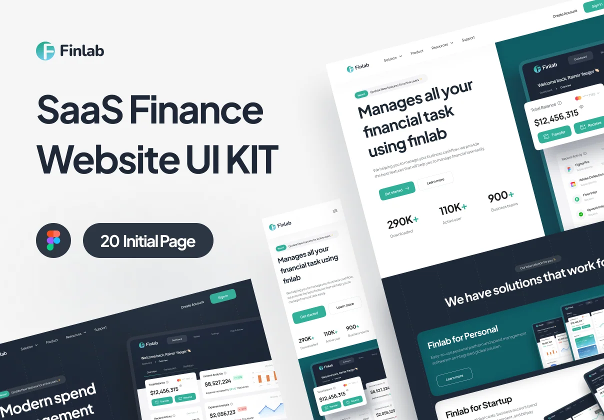 Finlab - SaaS Finance Website UI Kit